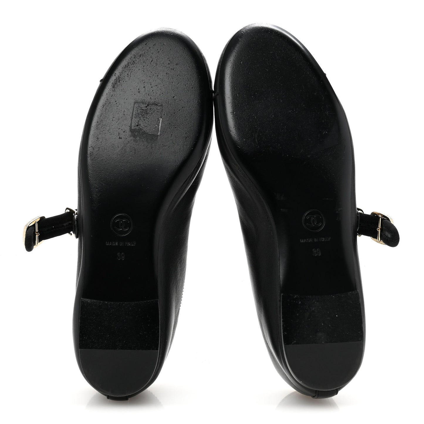 Lambskin Mary Jane Flats 39 Black