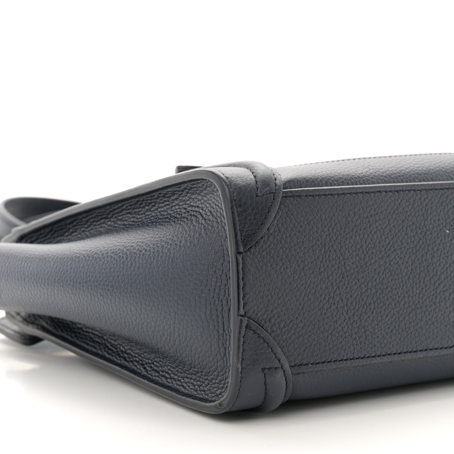 Celine Drummed Calfskin Nano Luggage Navy Blue 9 of 10