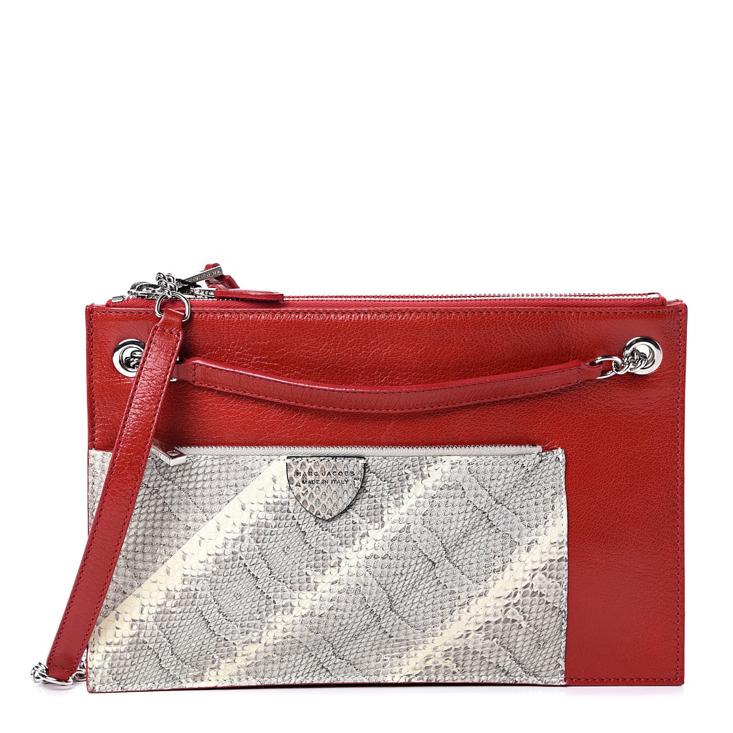 Calfskin Snakeskin The Doll Shoulder Bag Red