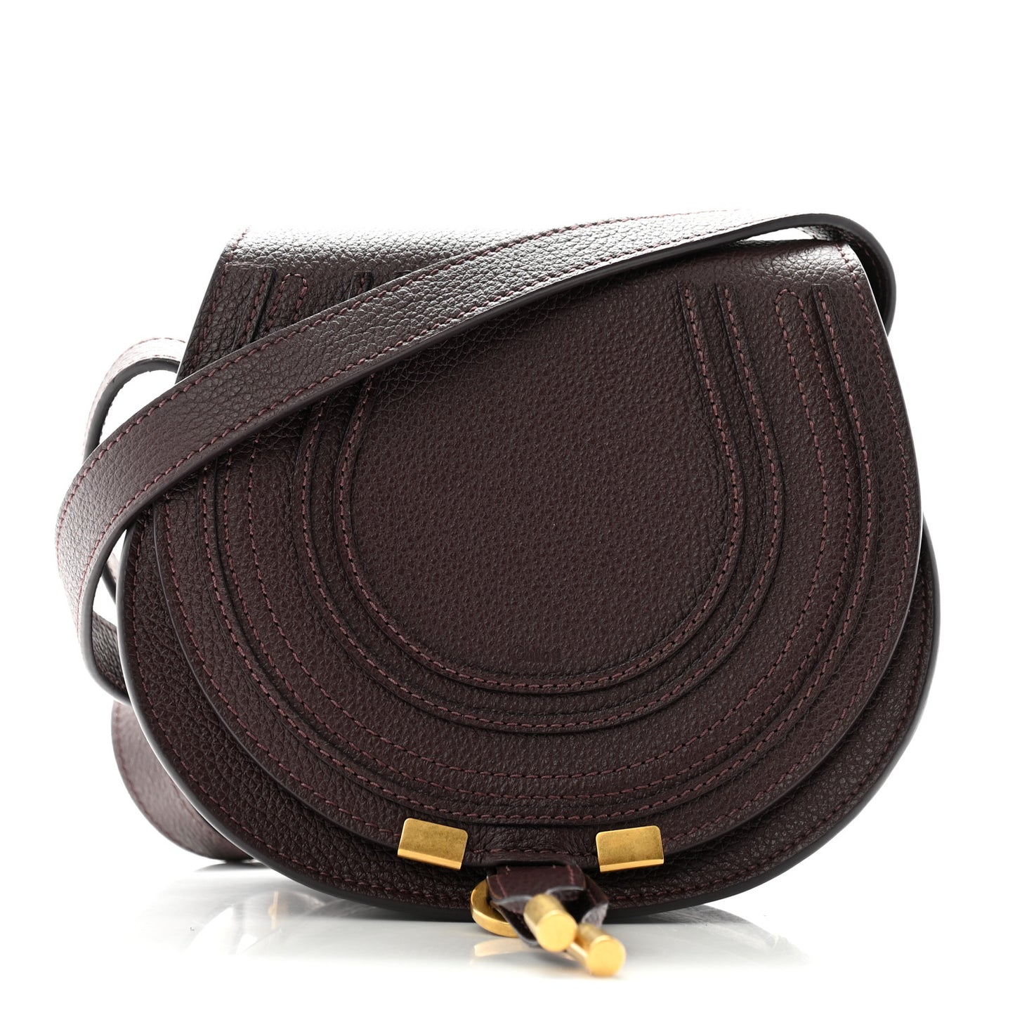 Calfskin Mini Marcie Round Crossbody Bag Intense Violine