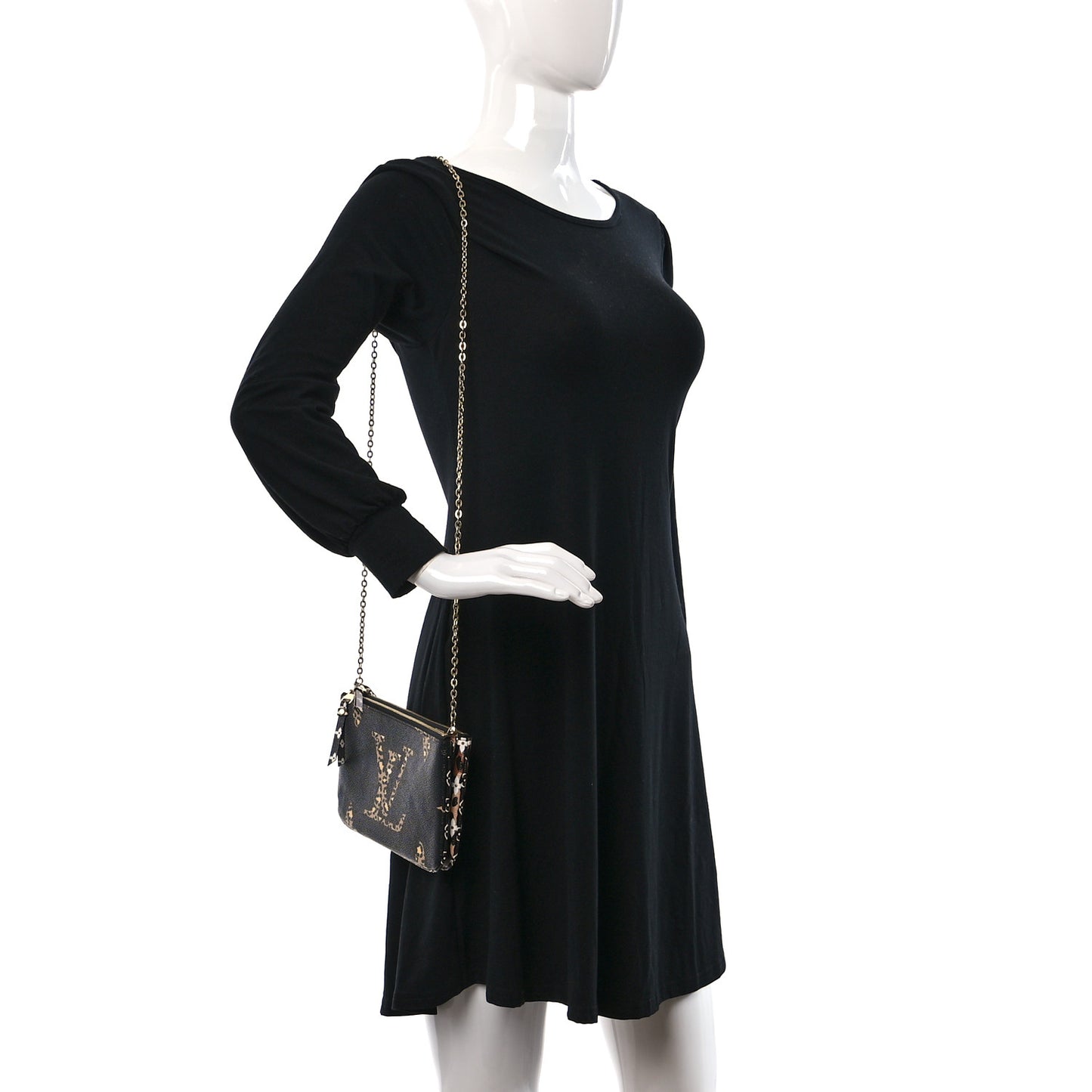 Monogram Giant Jungle Pochette Double Zip Black