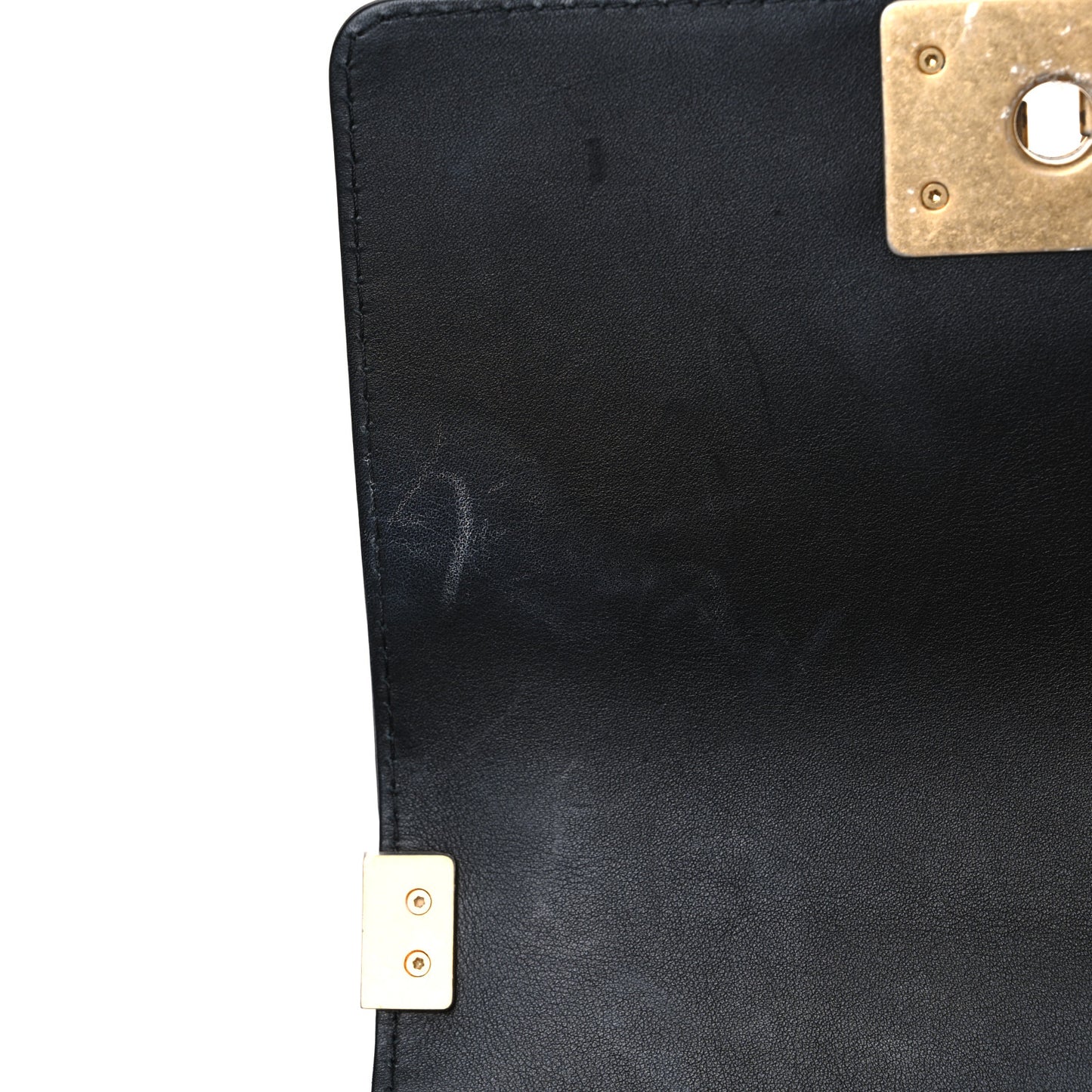 Lambskin Quilted Small Chain Around Boy Flap Black