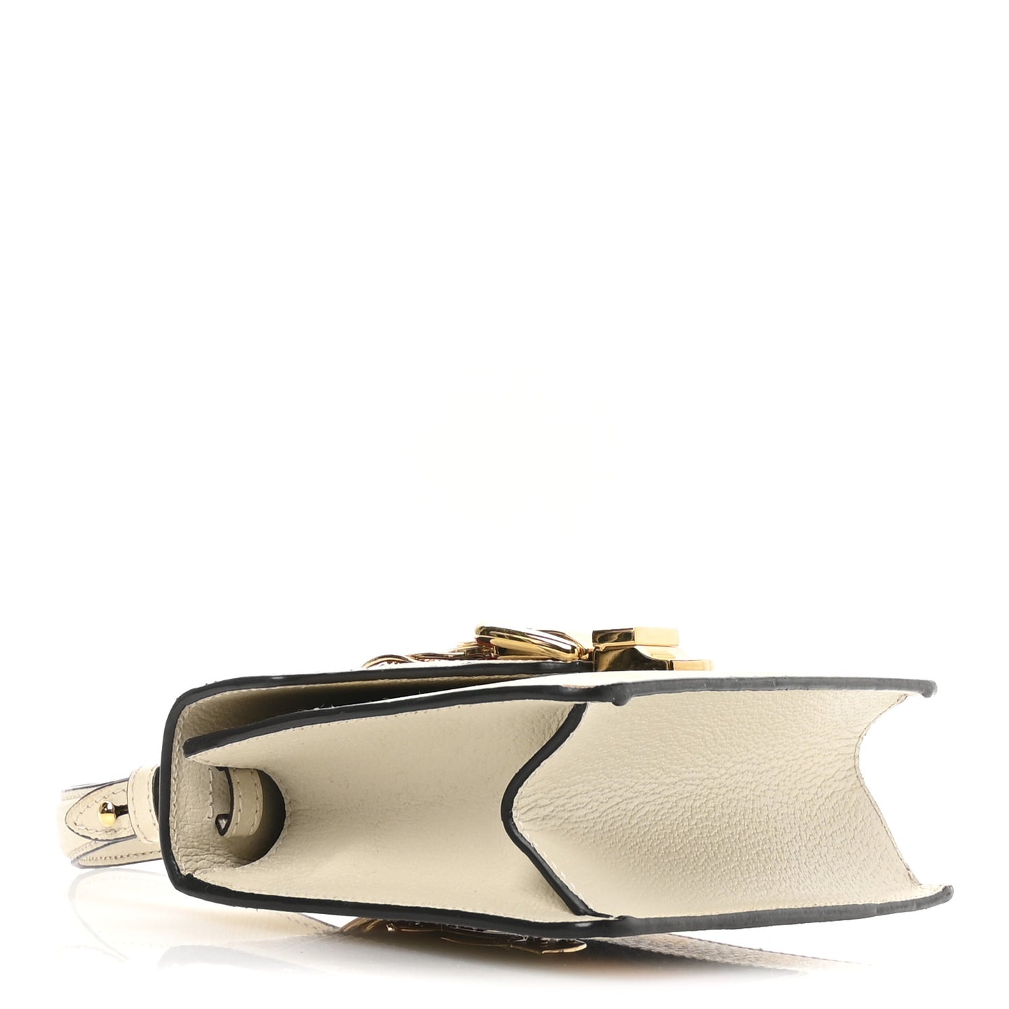 Textured Calfskin Bee Star Print Mini Sylvie Top Handle Bag Mystic White