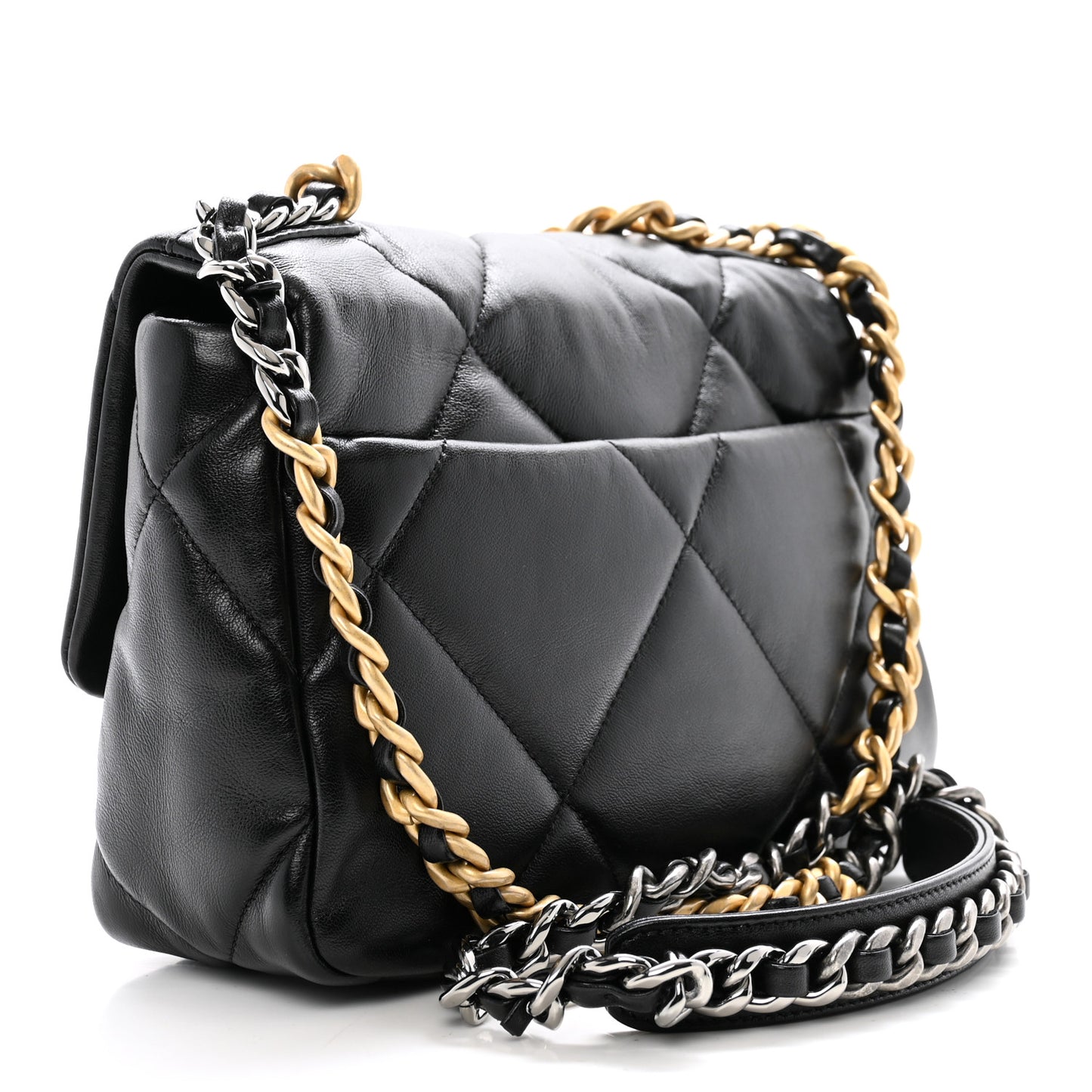Lambskin Quilted Medium Chanel 19 Flap Black