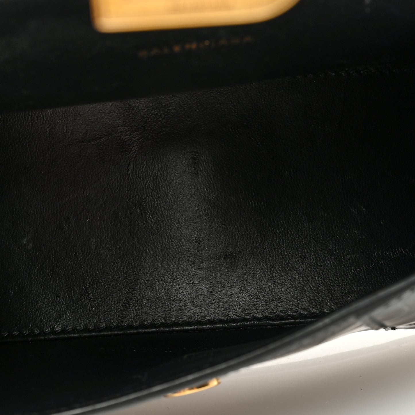 Shiny Calfskin Crocodile Embossed Hourglass Top Handle Bag XS Black
