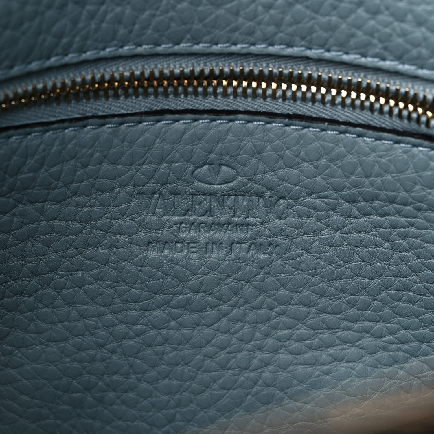 Valentino Garavani Pebbled Calfskin Small Rockstud Flip-Lock Messenger Bag Light Blue 6 of 15