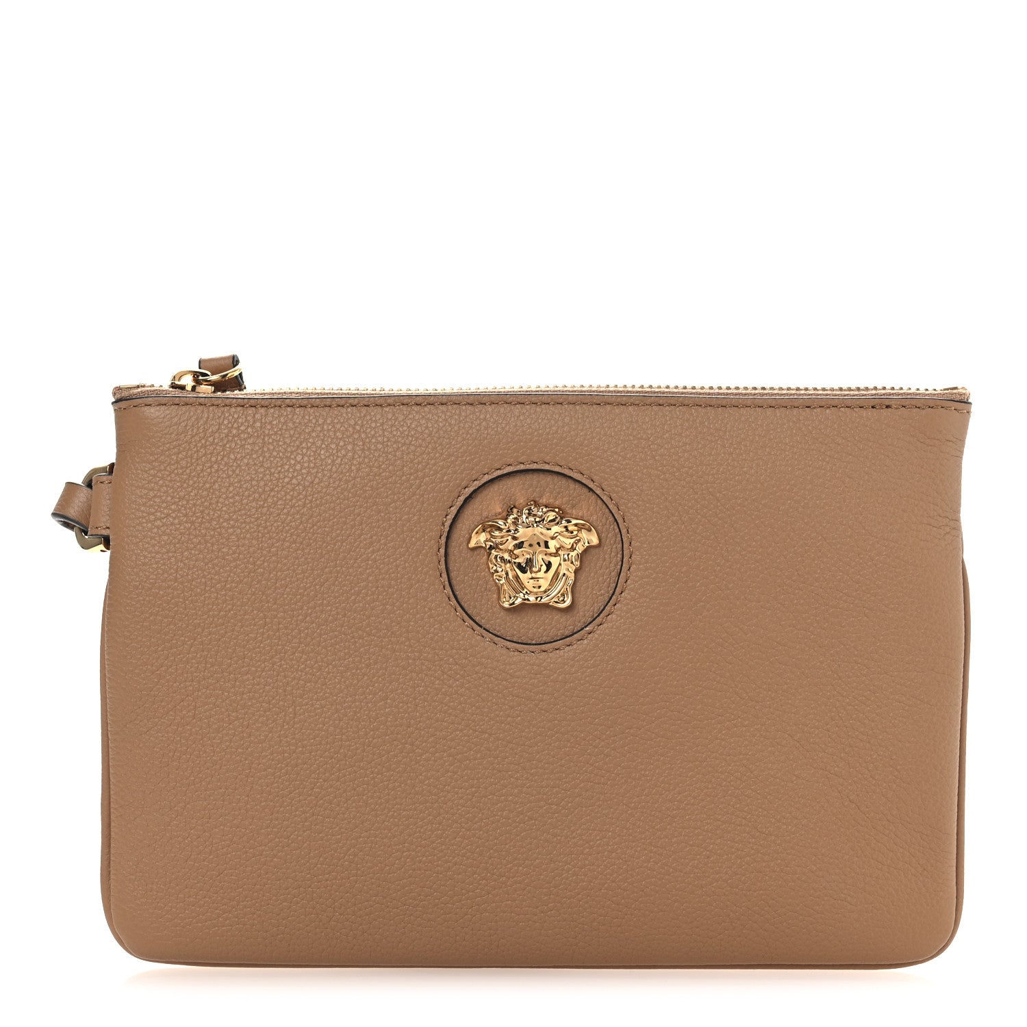 Versace Grained Calfskin La Medusa Pouch Caramel 1818162