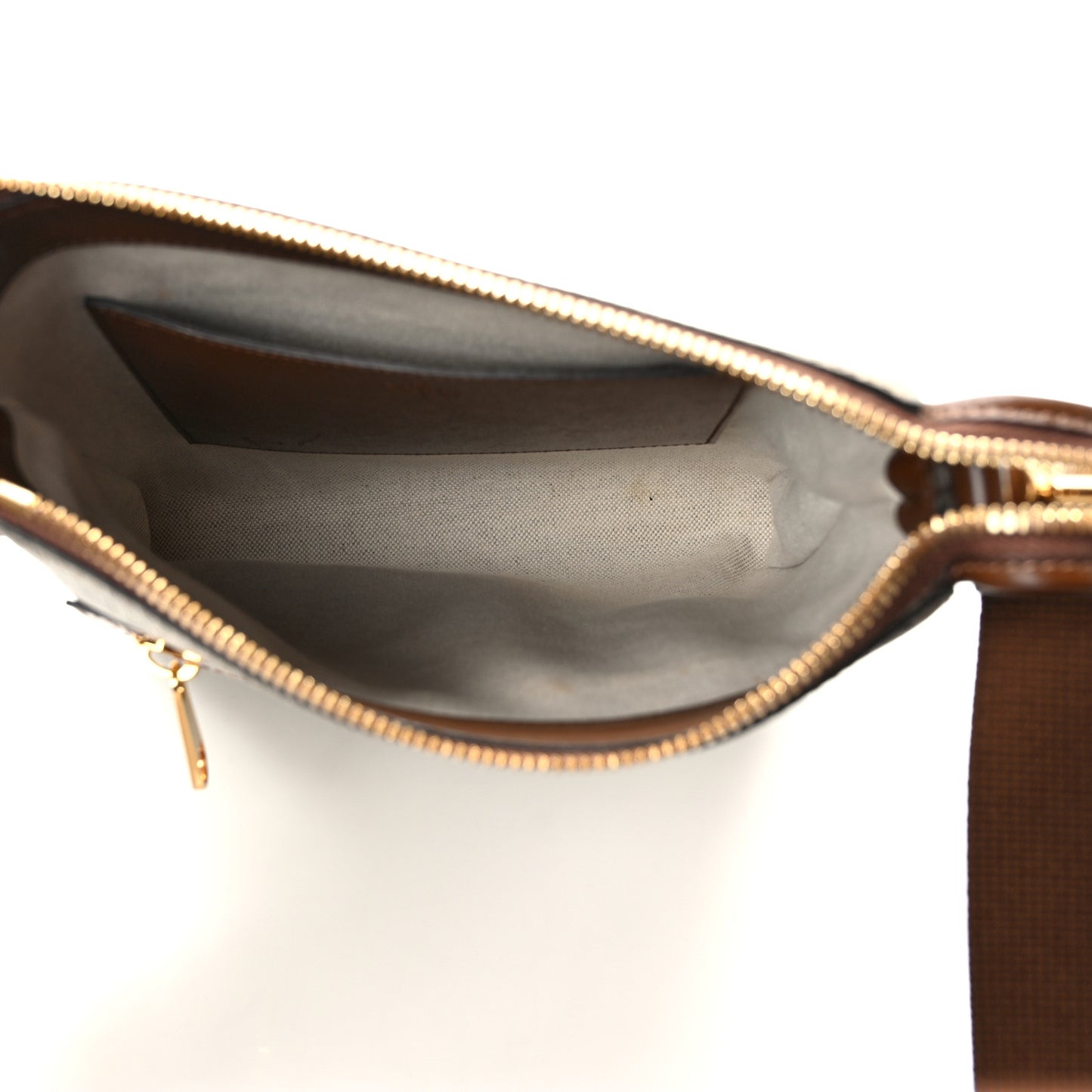 GG Supreme Monogram Azalea Calfskin Retro Interlocking G Flat Messenger Bag Beige Ebony Brown Sugar