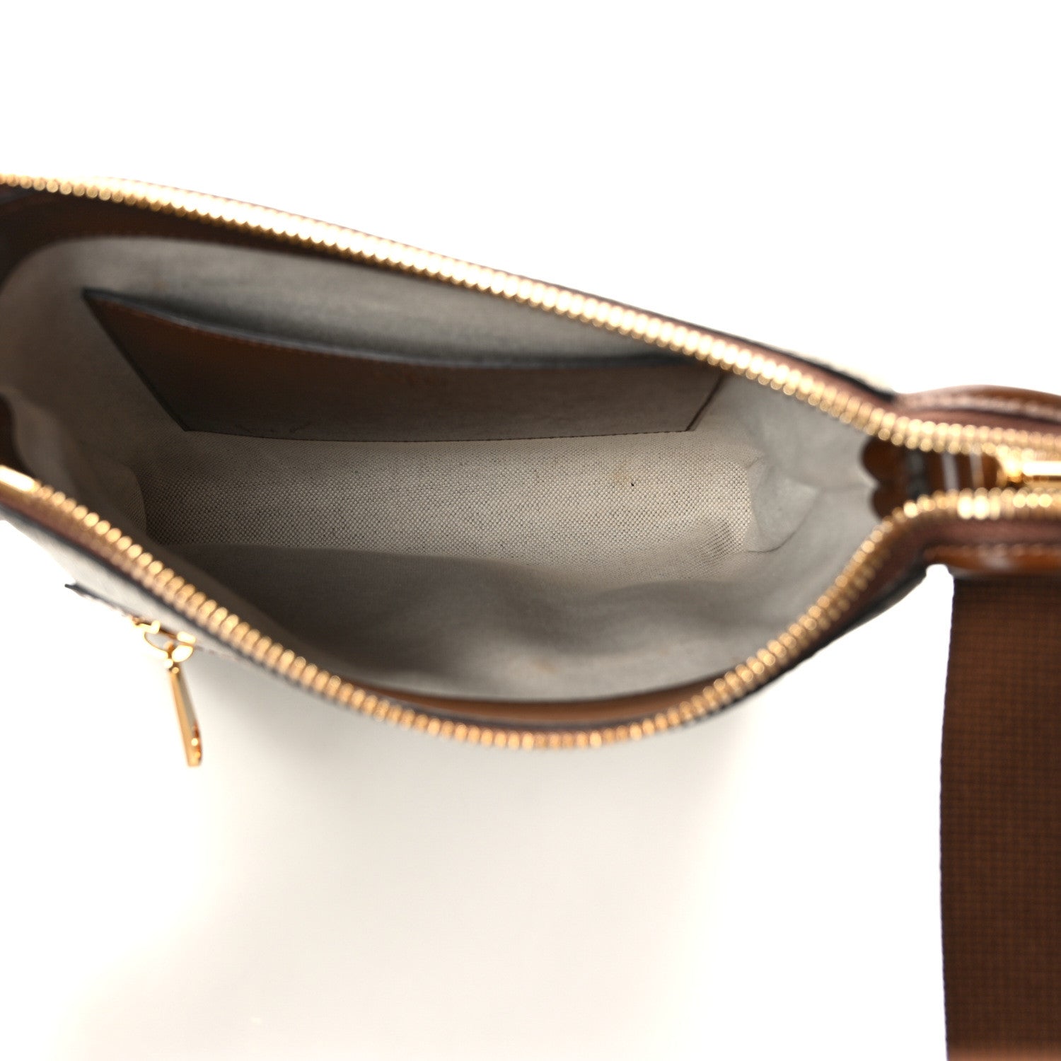 Gucci GG Supreme Monogram Azalea Calfskin Retro Interlocking G Flat Messenger Bag Beige Ebony Brown Sugar 6 of 9