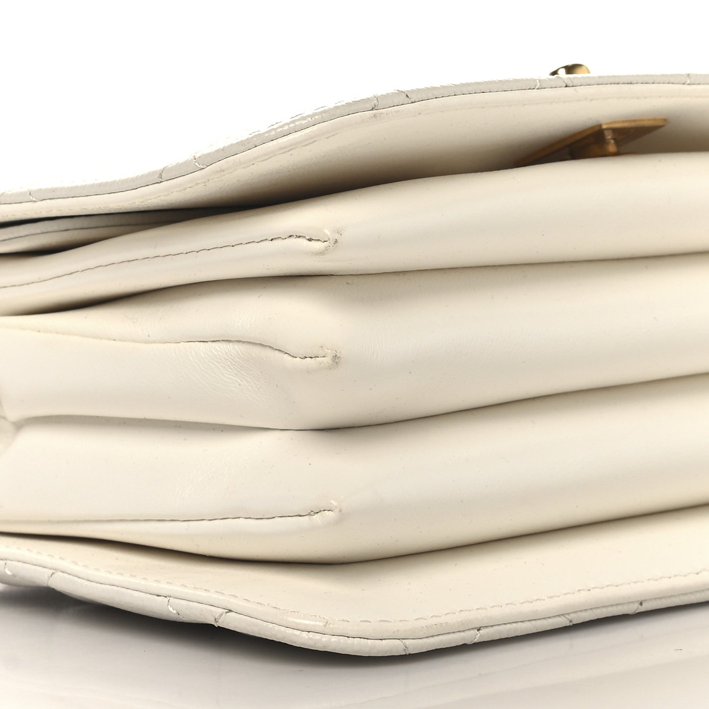 Caviar Quilted Mini Top Handle Flap White