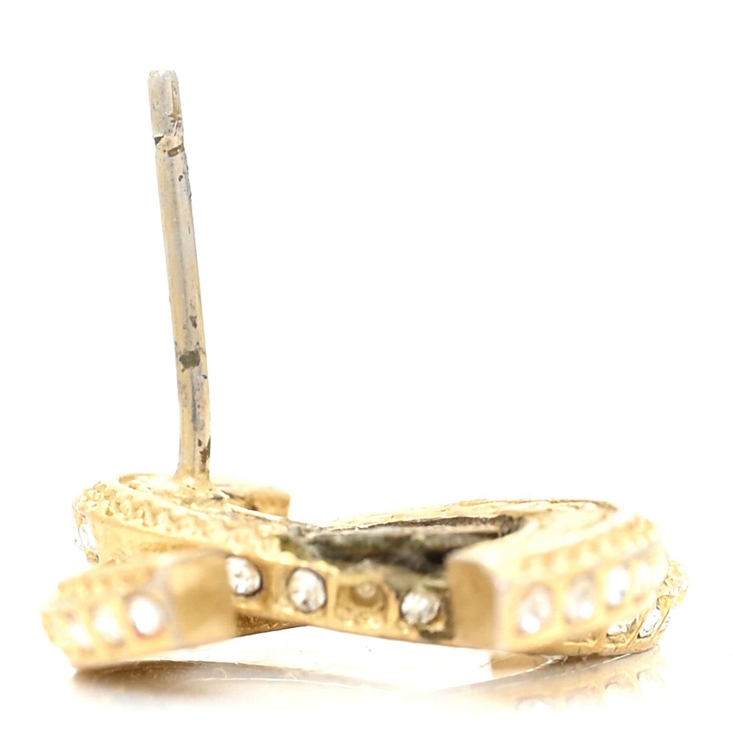 Chanel Baguette Crystal CC Earrings Gold Black 5 of 6