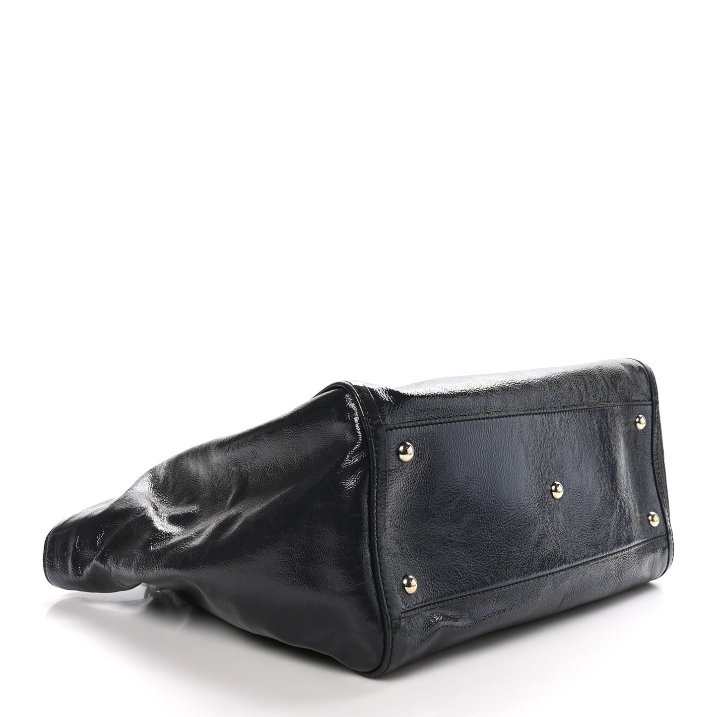 Vernice Naplack Medium Soho Chain Shoulder Bag Uniform Blue