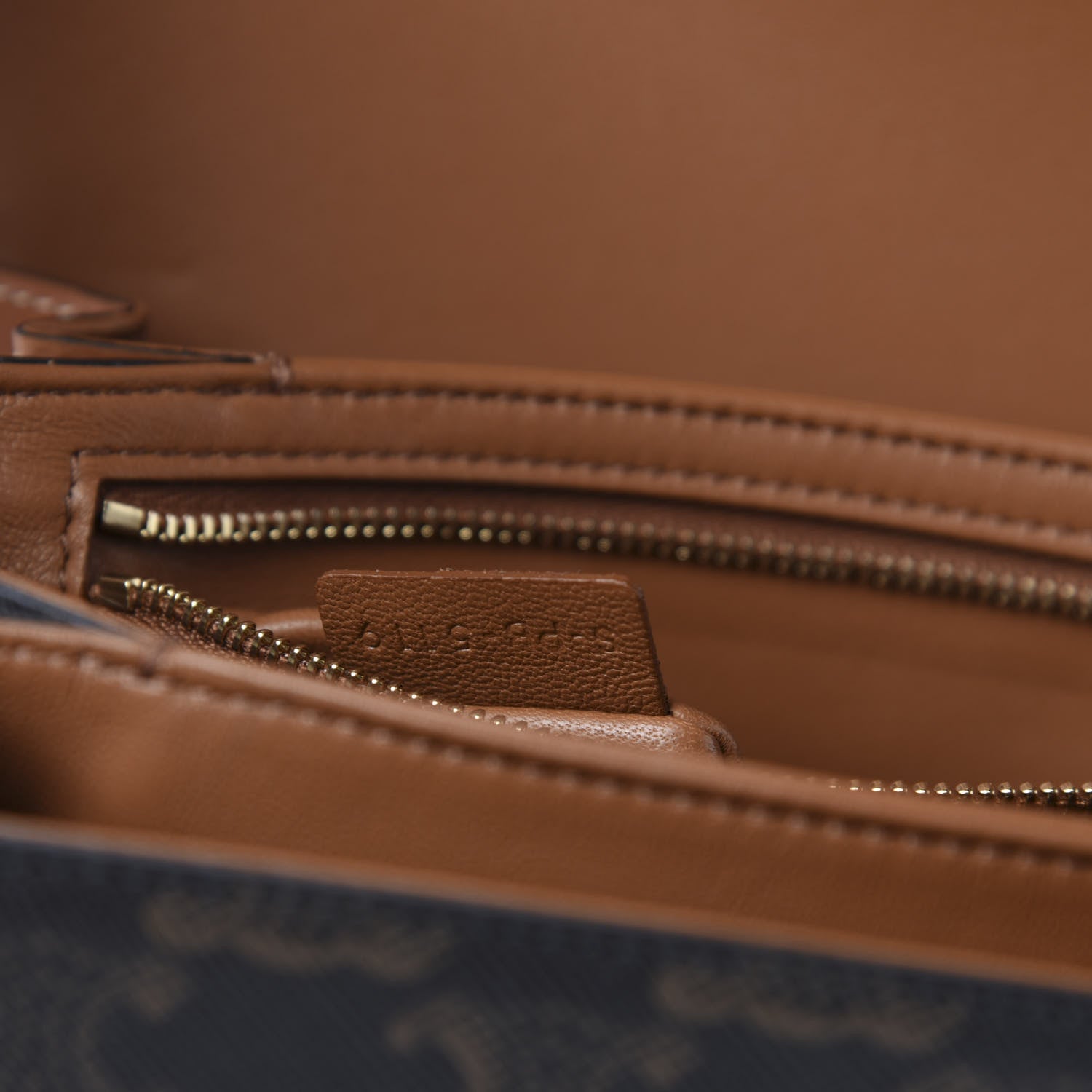 Celine Calfskin Triomphe Canvas Medium Triomphe Tan 11 of 12