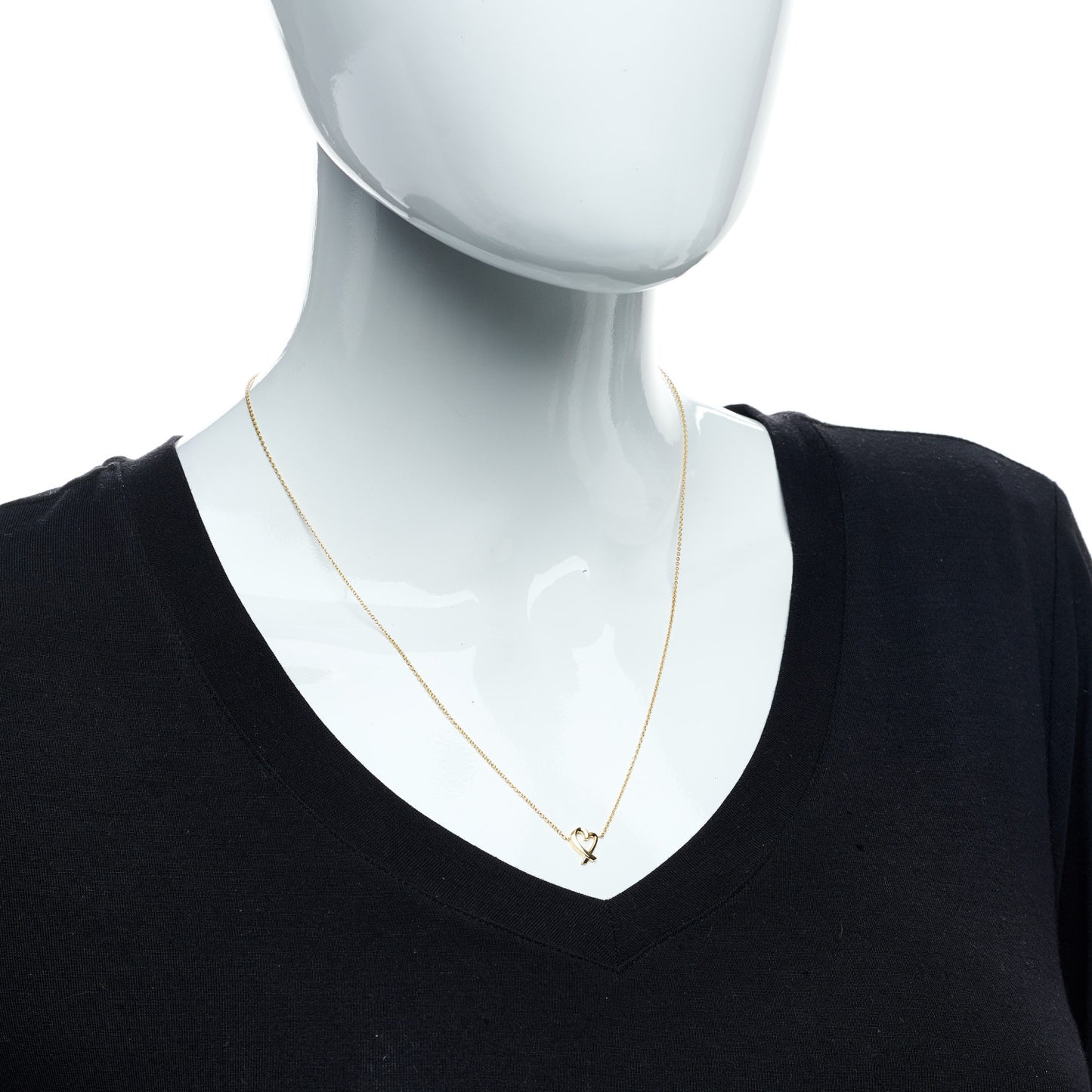 18K Yellow Gold Mini Paloma Picasso Loving Heart Pendant Necklace