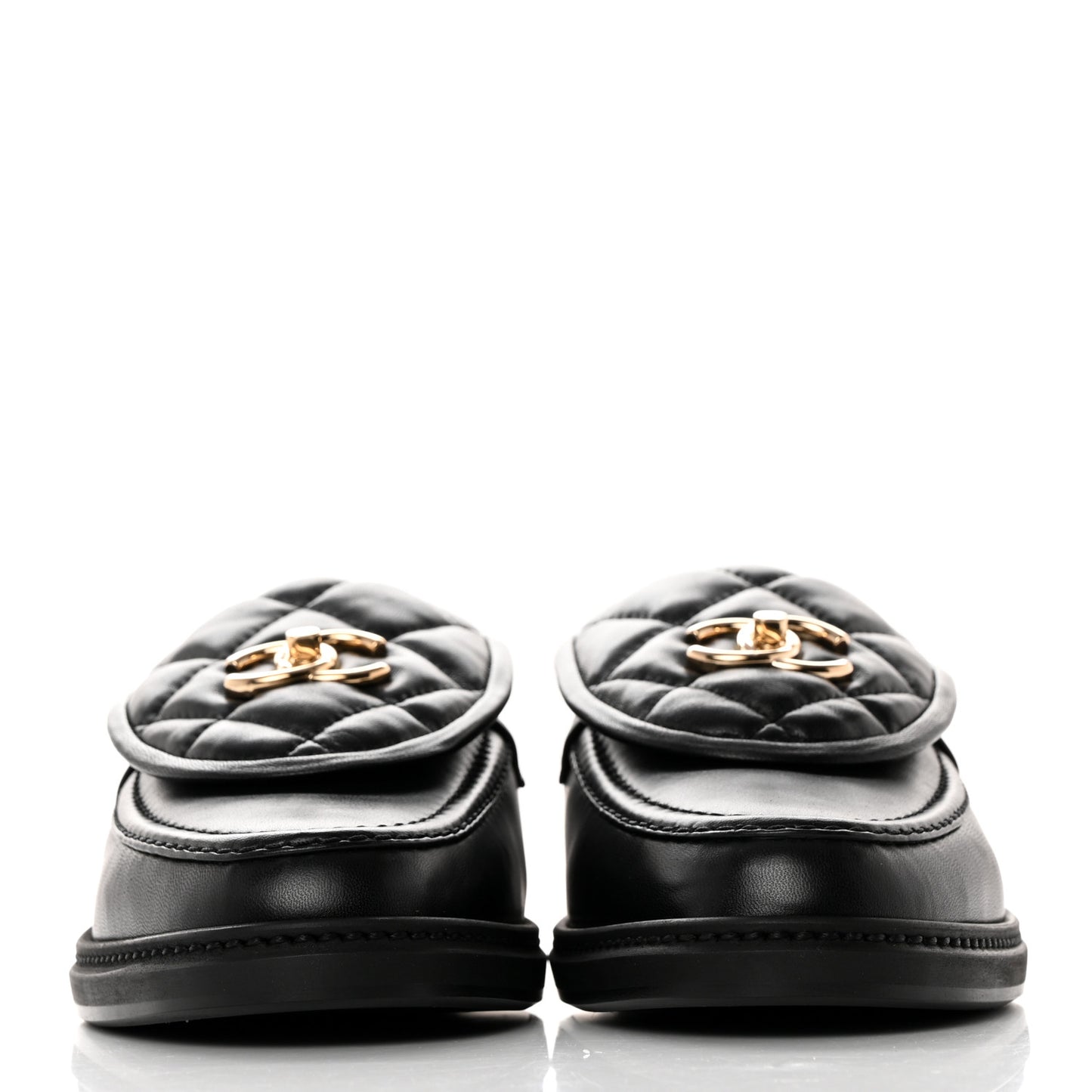 Lambskin Quilted CC Turnlock Loafers 41 Black