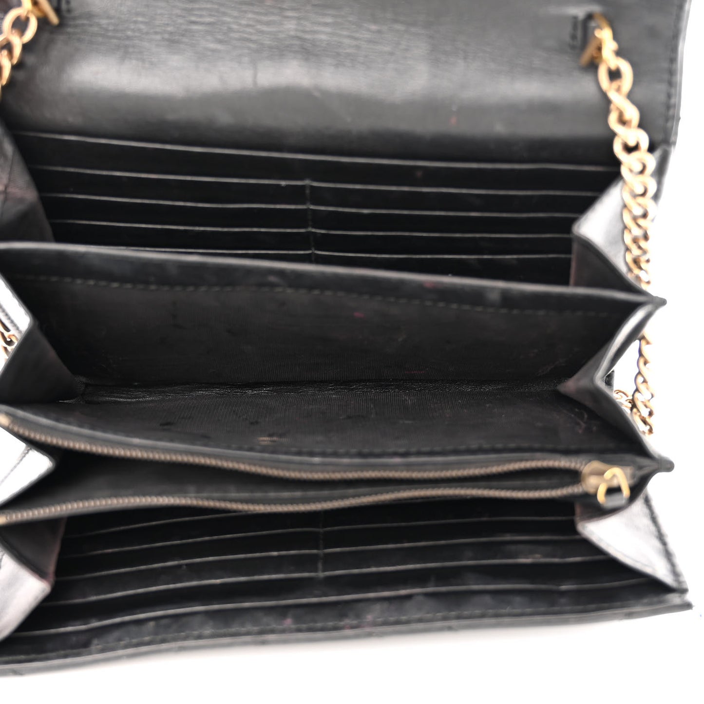 Calfskin Matelasse GG Marmont Chain Wallet Black