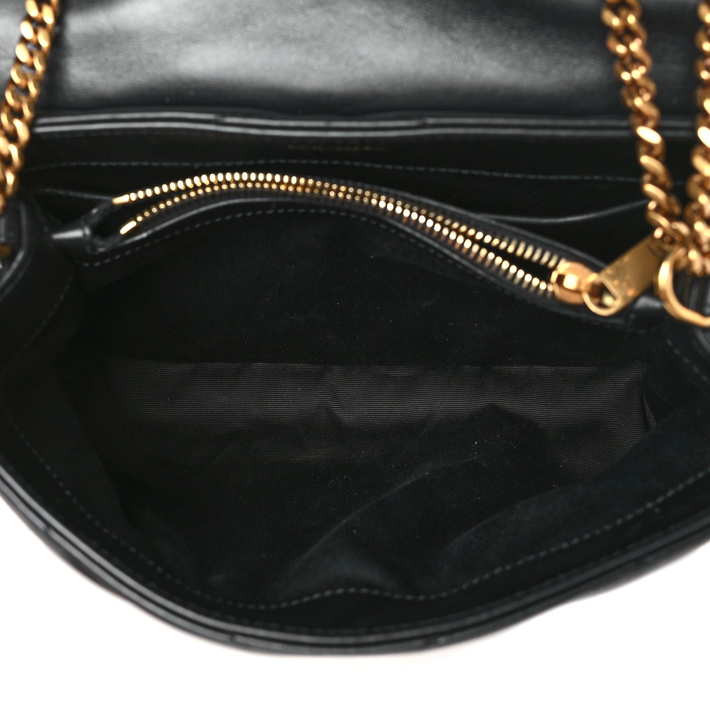 Calfskin Y Quilted Monogram Small Loulou Chain Satchel Black