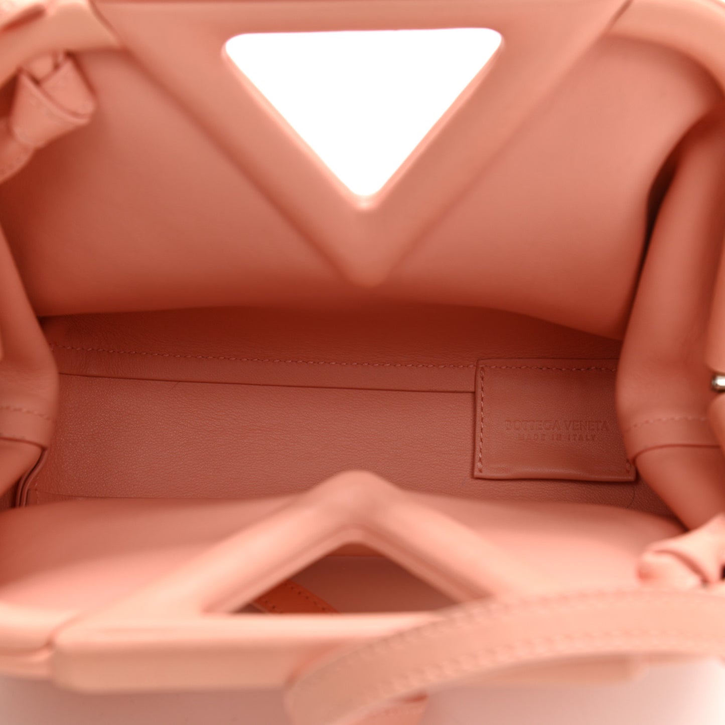 Calfskin Small The Point Triangle Bag Peachy