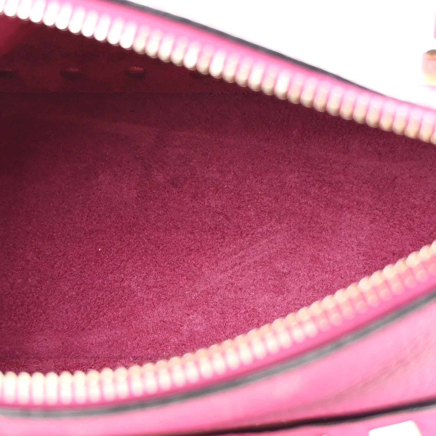 Valentino Garavani Pebbled Calfskin Small Rockstud Flip Lock Shoulder Bag Fuxia 5 of 9