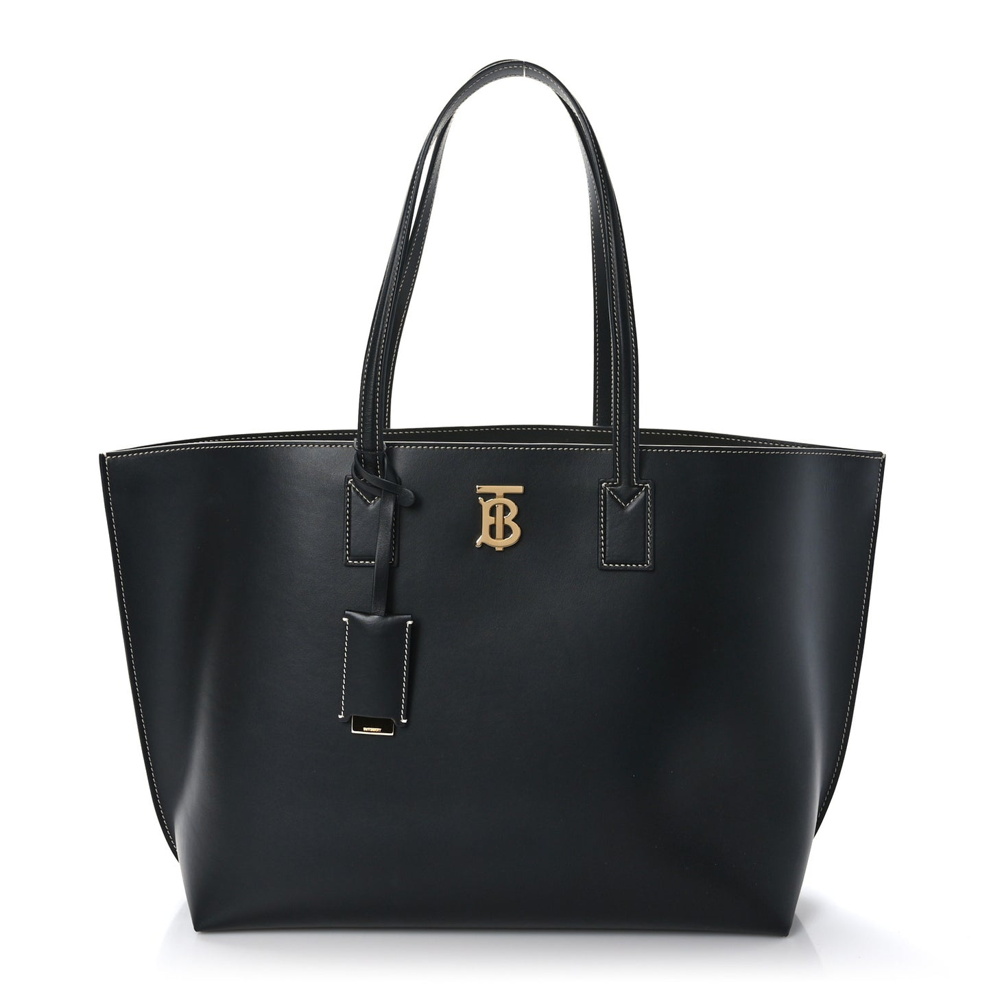 Calfskin Monogram Motif TB Medium Soft Tote Black