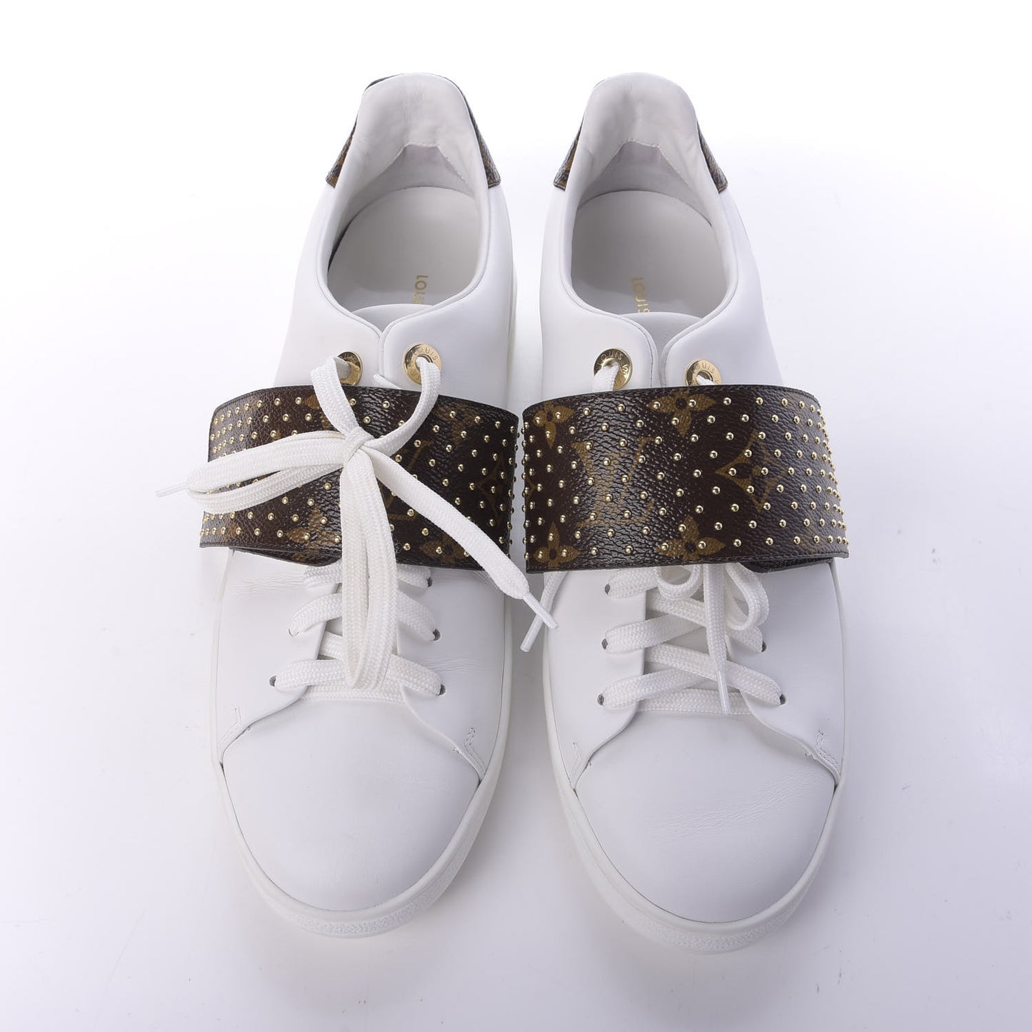 Calfskin Monogram Frontrow Sneaker 38.5 White
