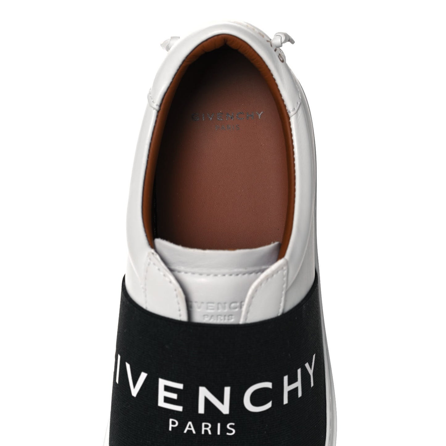 Calfskin Band Logo Womens Urban Street Sneakers 38.5 White Black