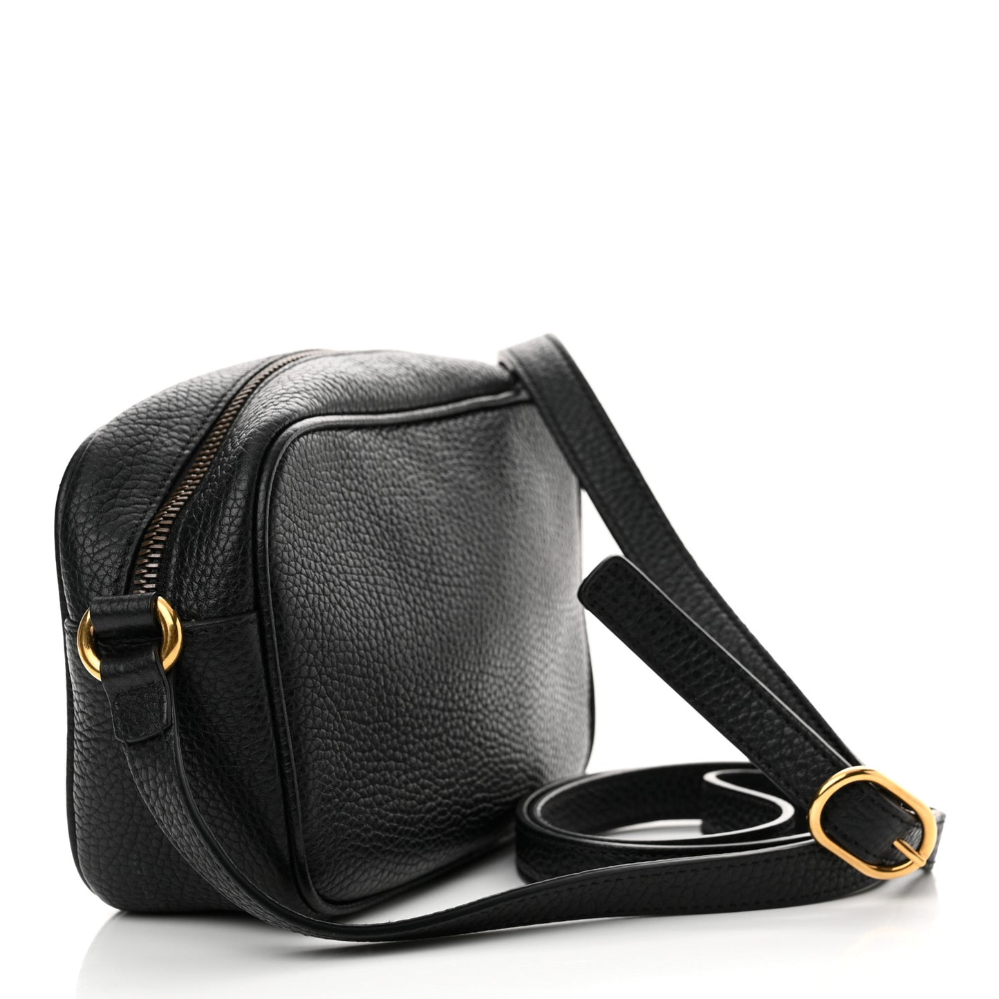 Pebbled Calfskin Mini Soho Disco Bag Black
