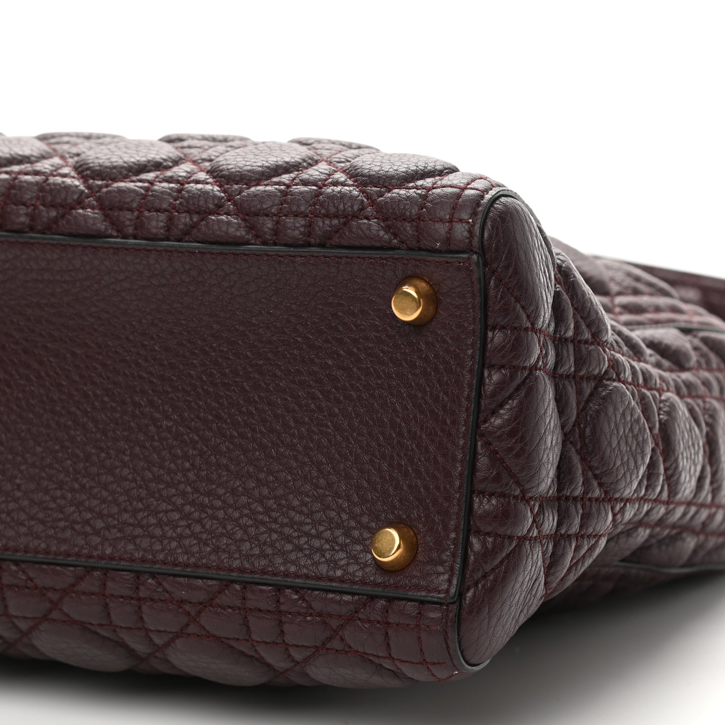 Grained Calfskin Cannage Large Lady Dior Burgundy