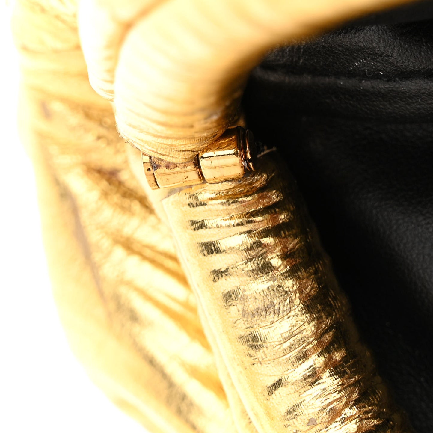 Metallic Bark Calfskin The Mini Pouch Gold
