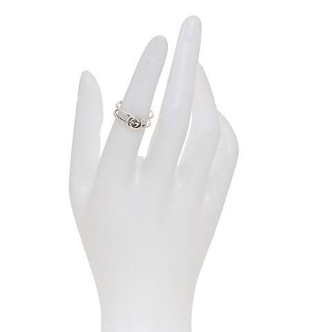 Sterling Silver 6mm Interlocking G Open Band Ring 50 5.25