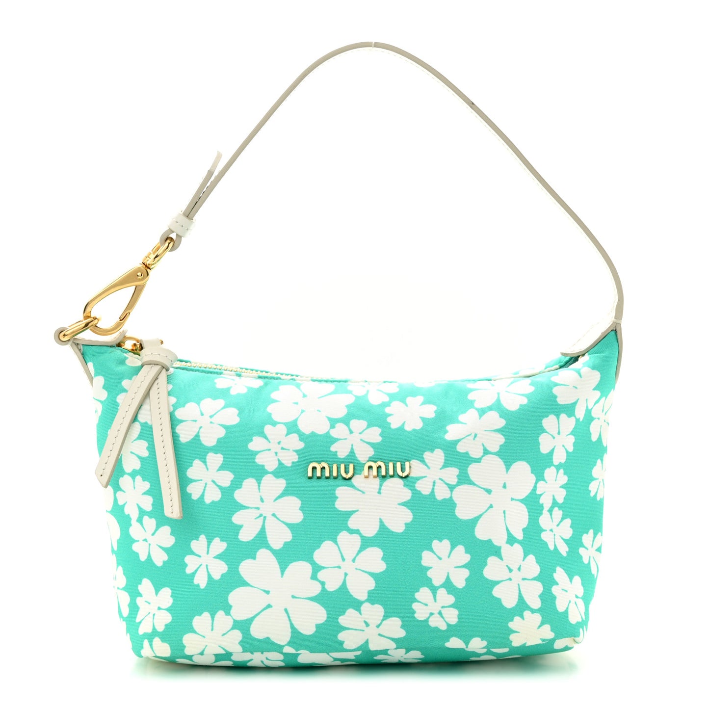 Nylon Magnolia Print Mini Spirit Cire Bag Giada White