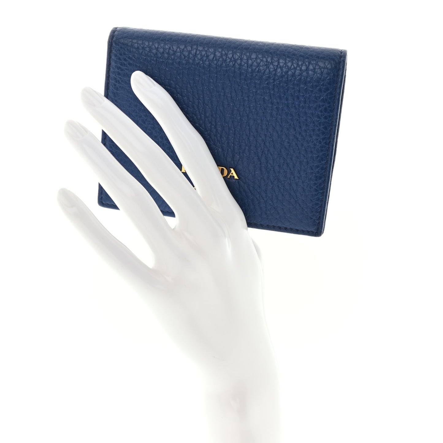 Vitello Daino Small Bi-Fold Wallet Bluette
