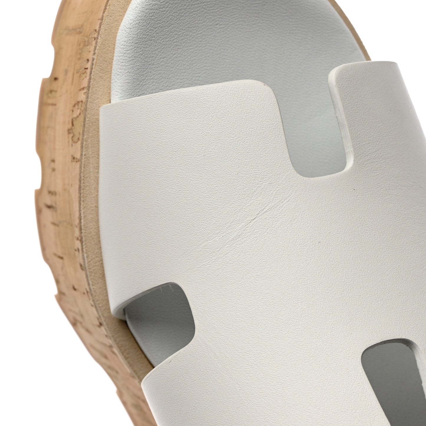 Calfskin Cork Eze 30 Sandals 35 White