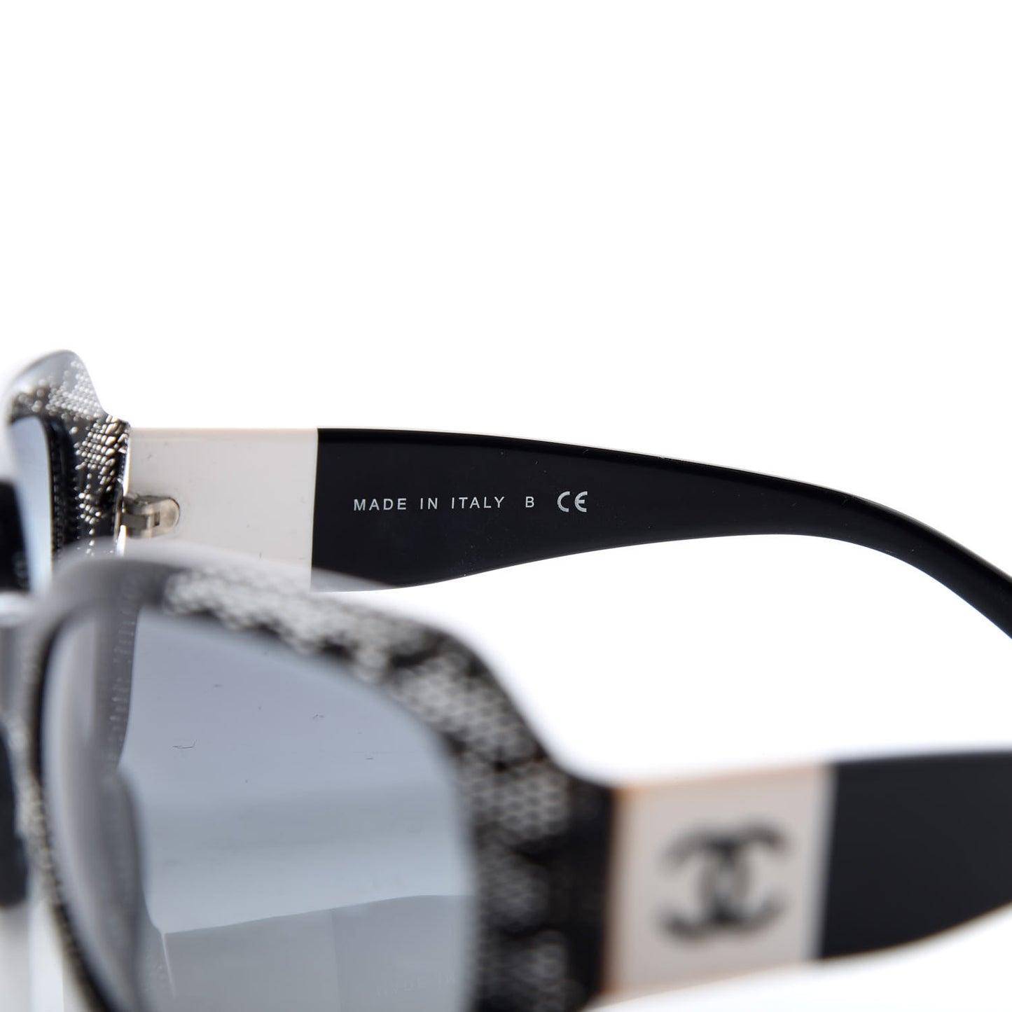 Acetate CC Lace Effect Sunglasses 5146 Black White