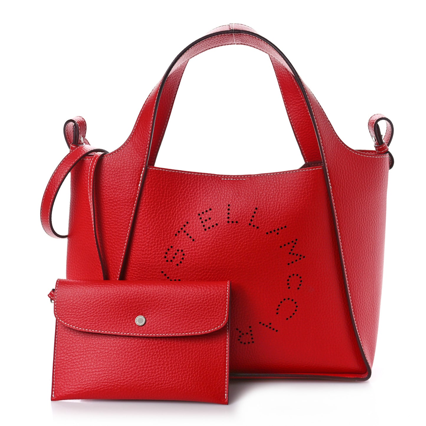 Eco Alter Nappa East West Perforated Tote Bright Red