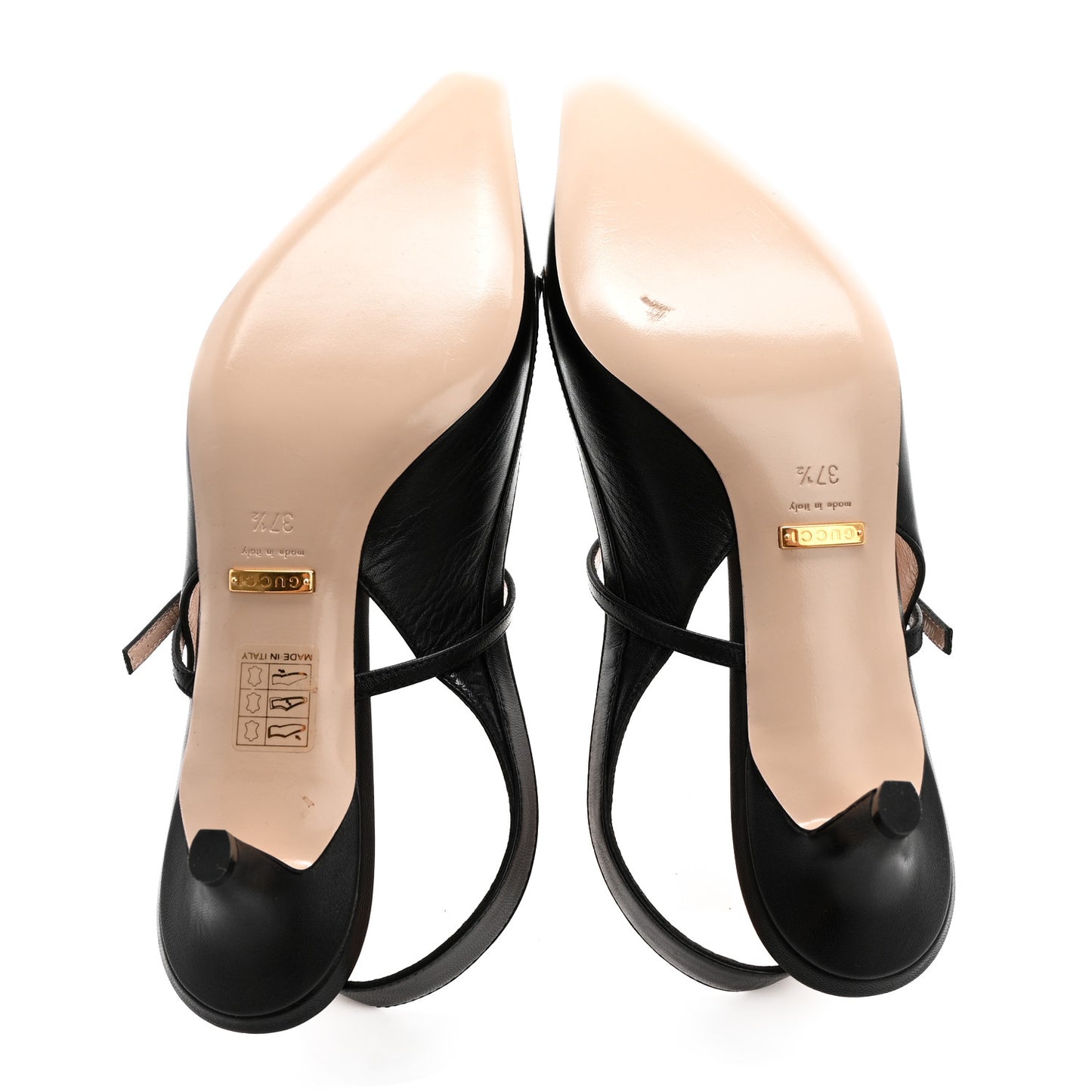 Malaga Kid Zumi Low Heel Slingback Pumps 37.5 Black