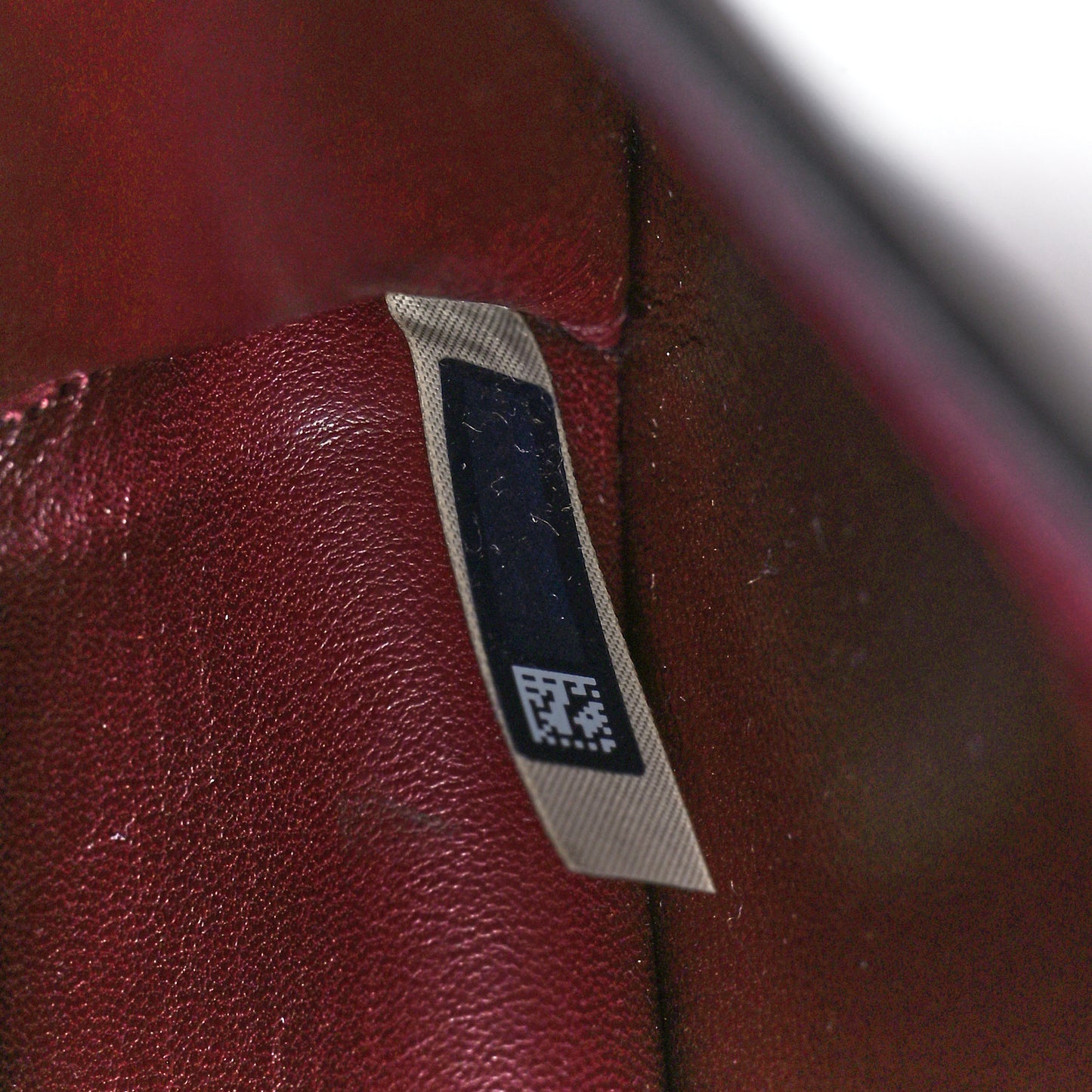 Grained Calfskin Alphabet Clutch Shoulder Bag Burgundy