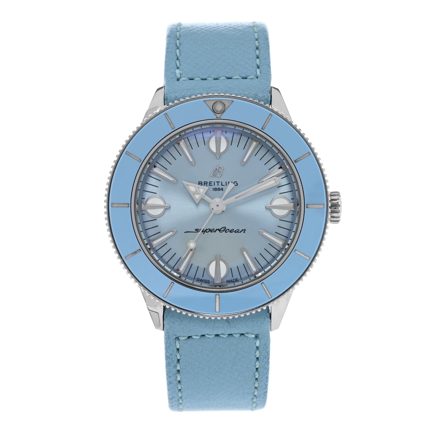 Breitling Stainless Steel Calfskin 38mm Superocean Heritage 57 Pastel Paradise Automatic Watch Blue A10340161C1X1 1 of 5