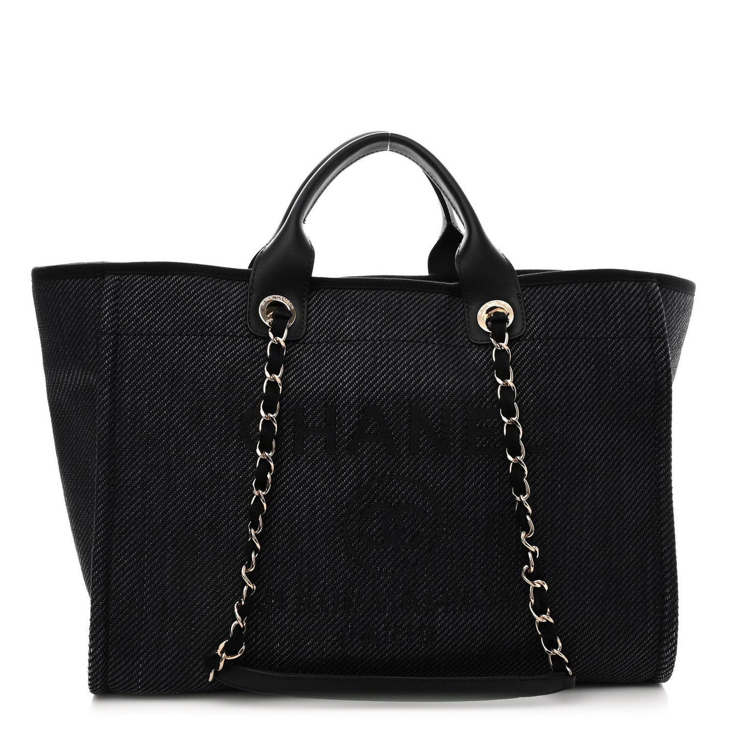 Mixed Fibers Calfskin Medium Deauville Tote Blue