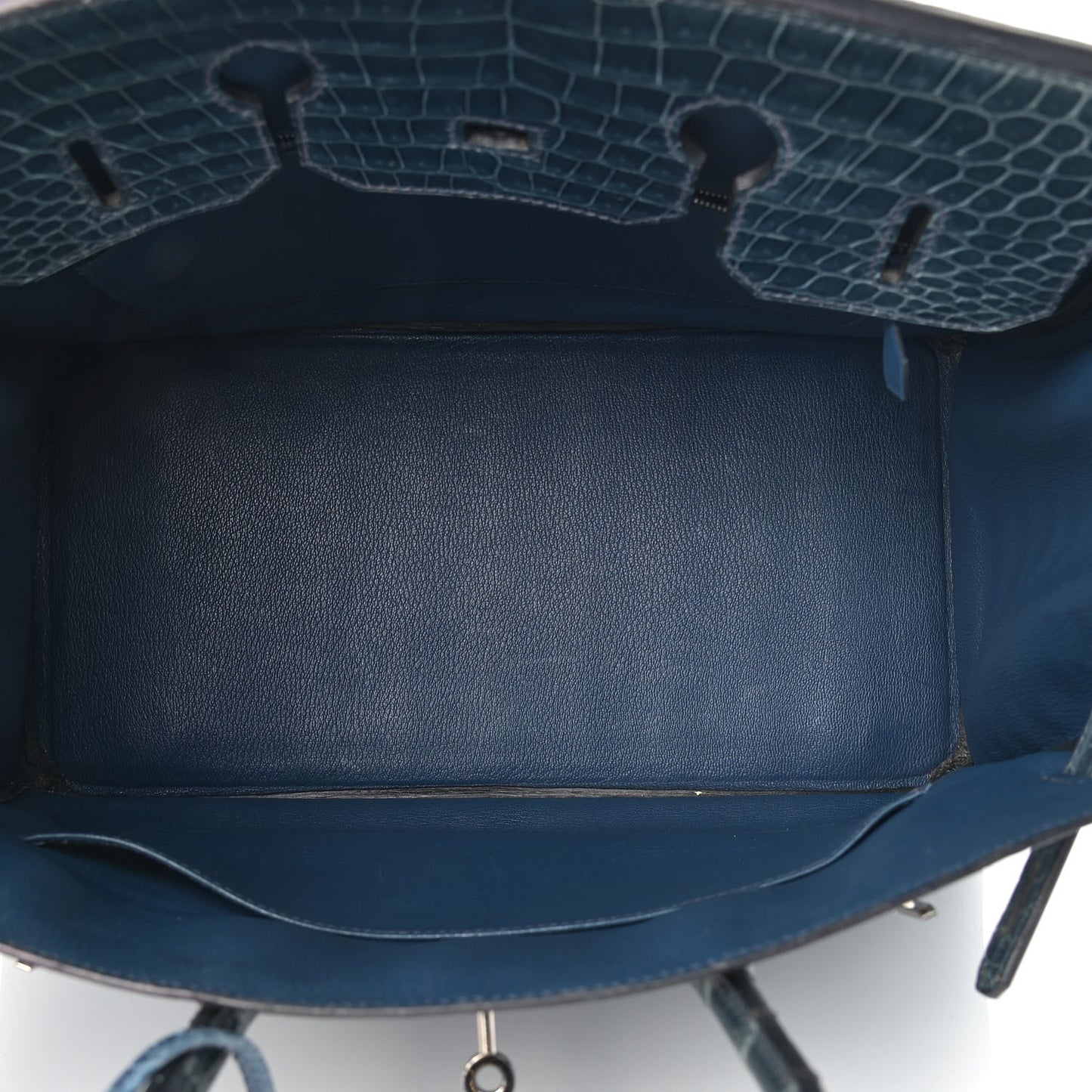 Shiny Porosus Crocodile Birkin 35 Bleu Roi