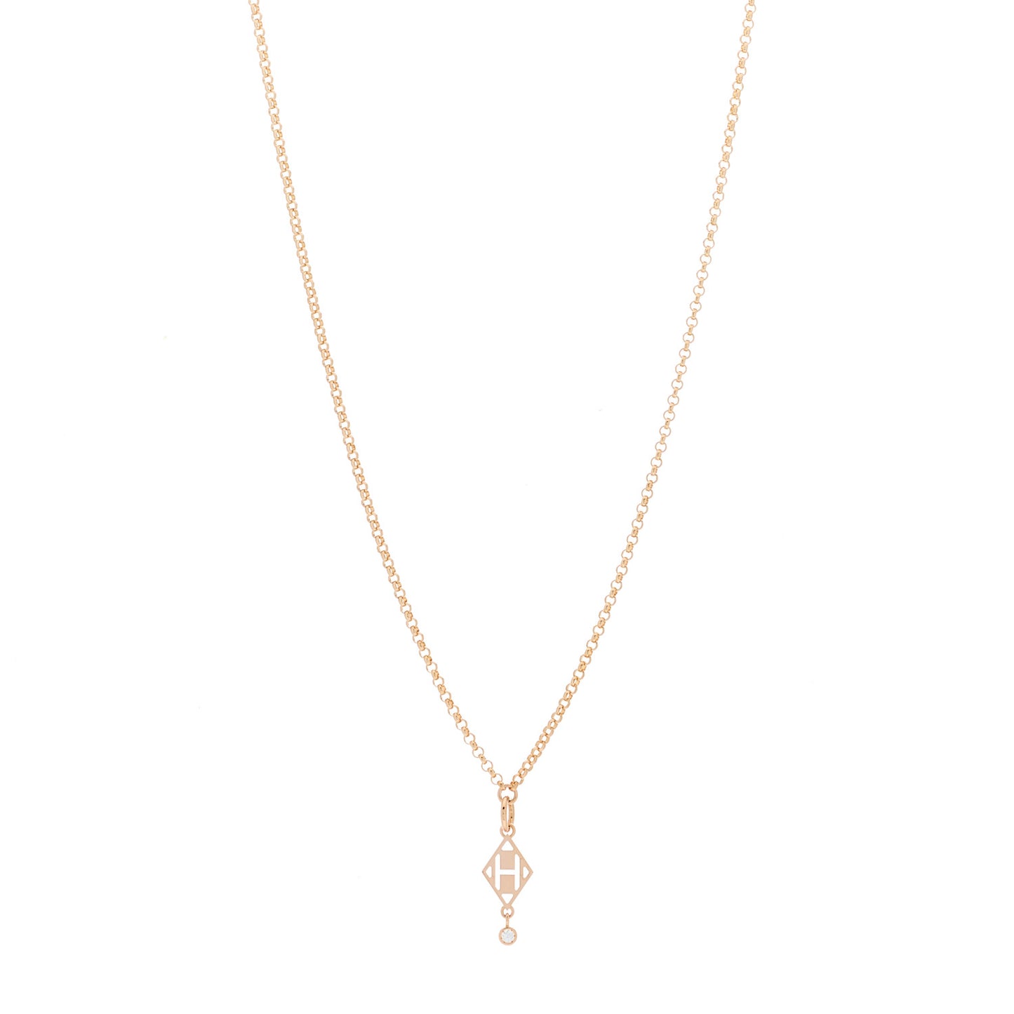 18K Rose Gold Diamond Gambade Pendant Necklace