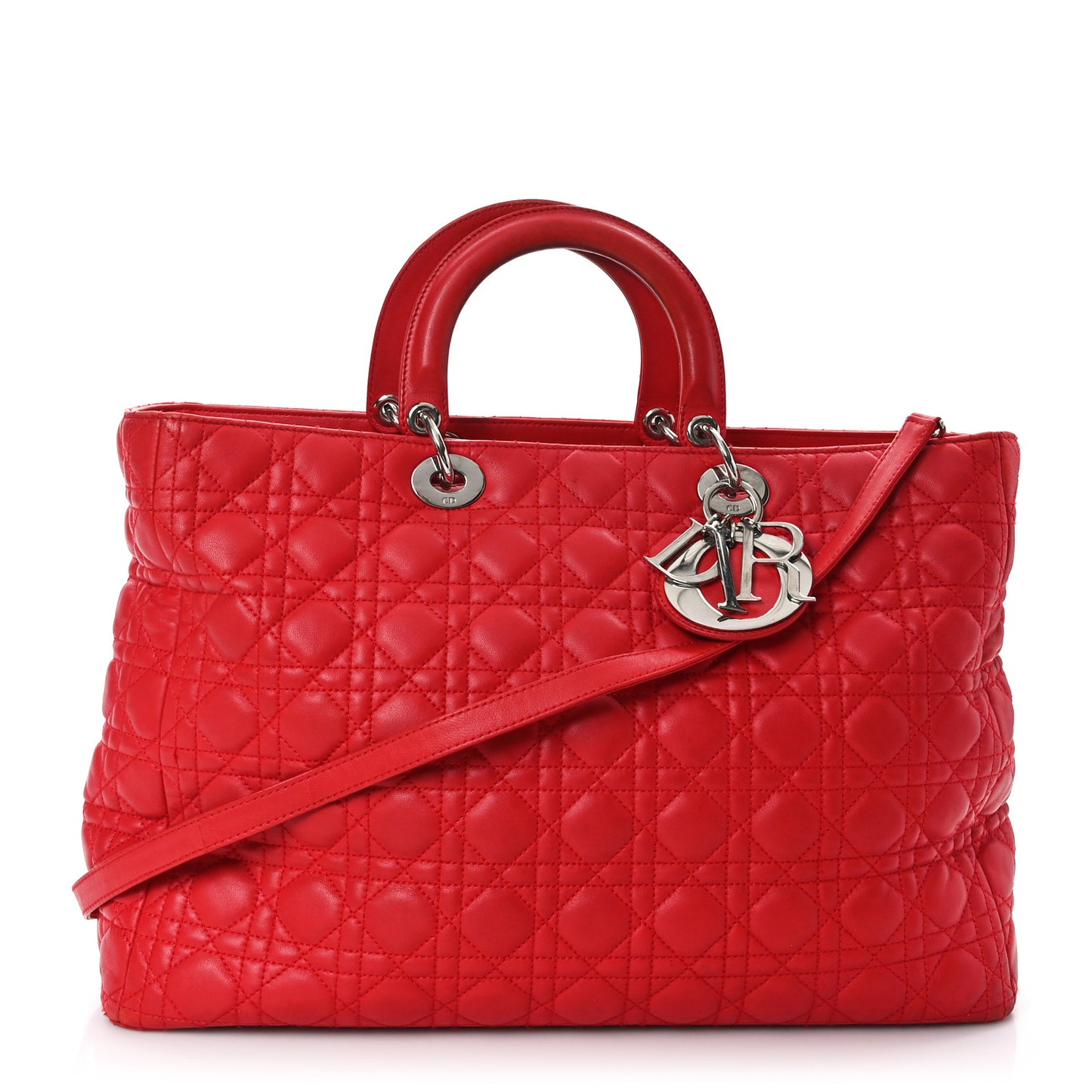 Lambskin Cannage XL Lady Dior Red