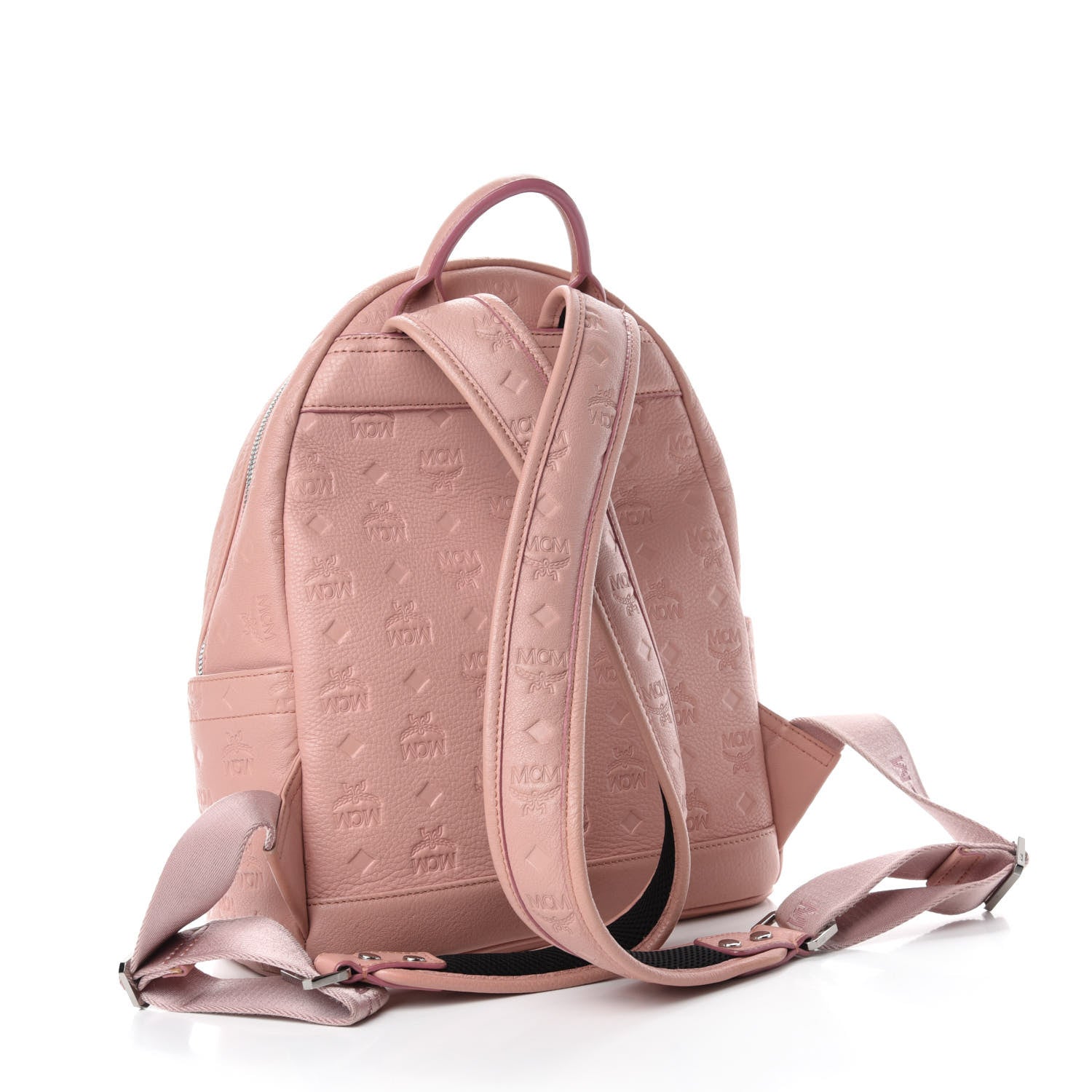 MCM Calfskin Ottomar Monogram Small Backpack Pink 3 of 15