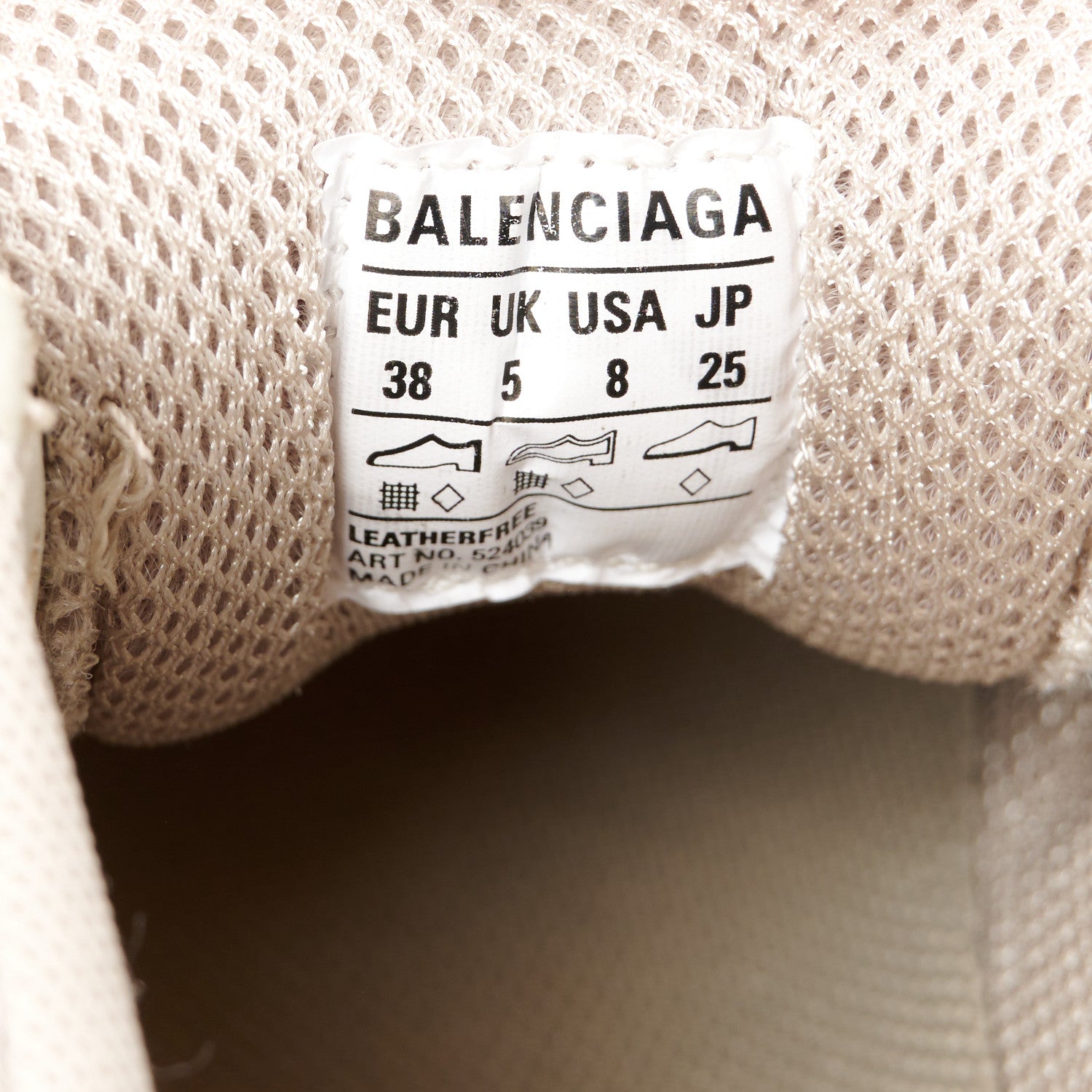 Balenciaga Fabric Mesh Womens Triple S Sneakers 38 Beige 9 of 10