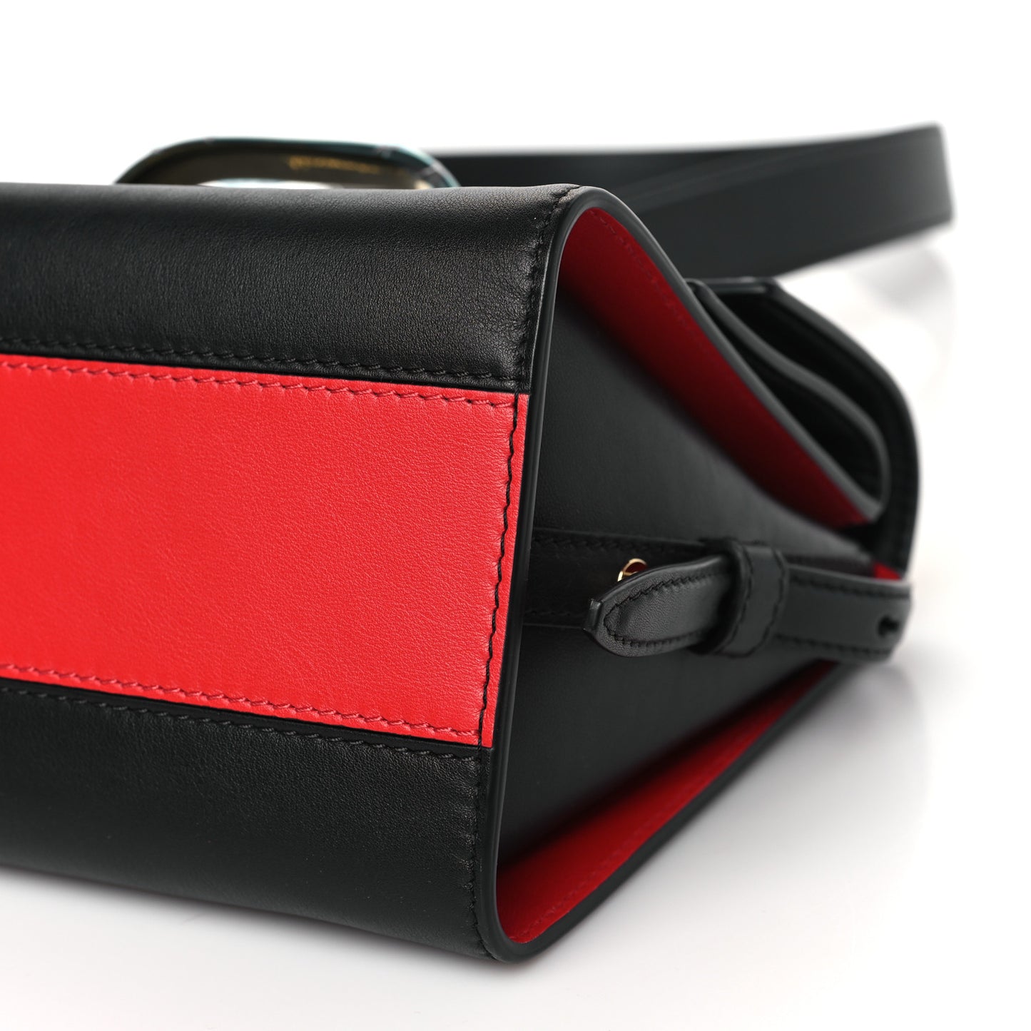 ALEXANDER MCQUEEN Calfskin The Small Story Bag Black Red