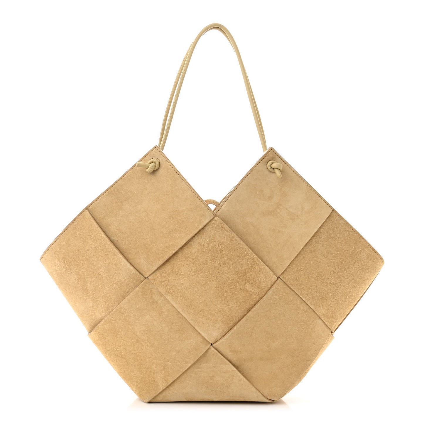 Suede Maxi Intrecciato Tote Cane Sugar Tapioca