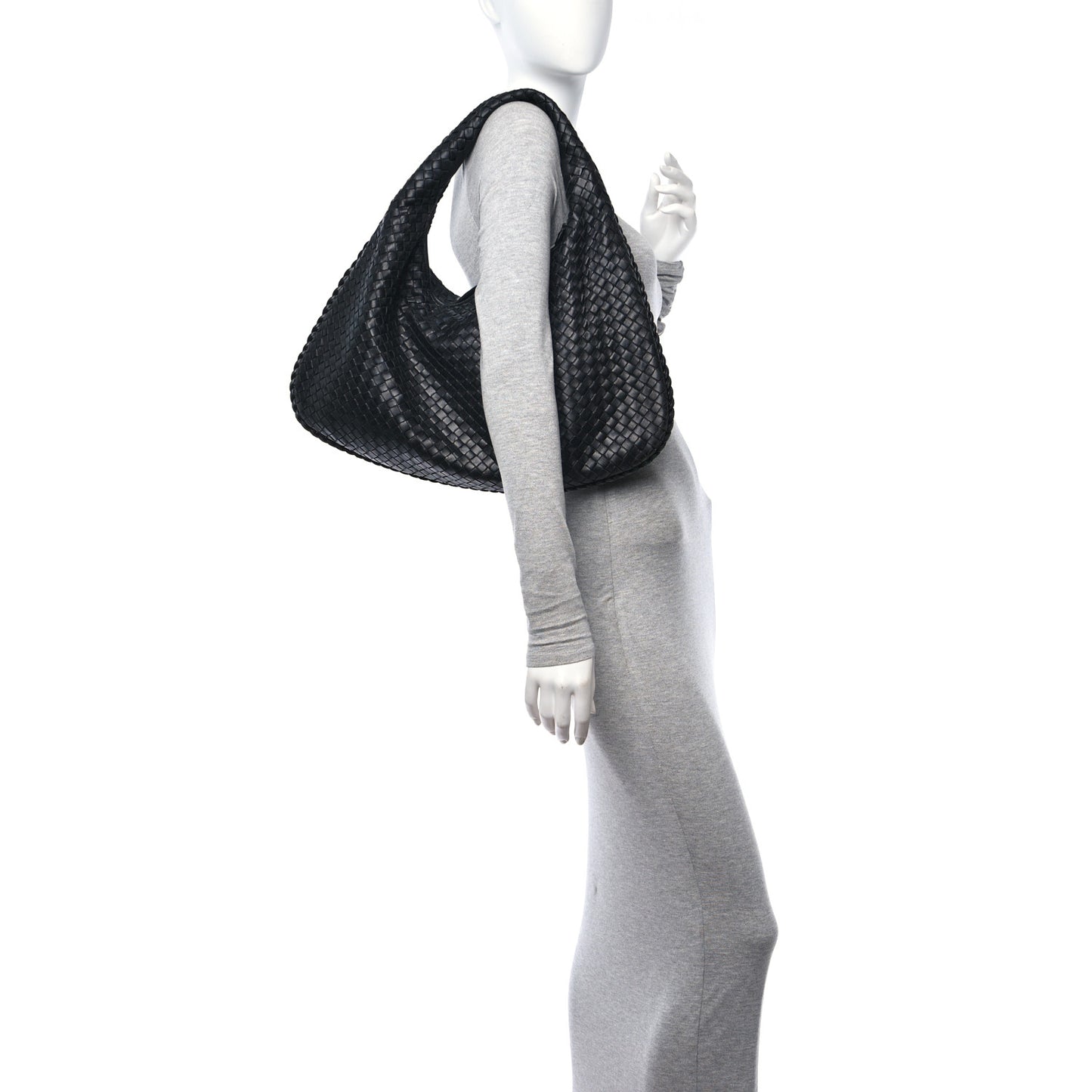 Nappa Intrecciato Large Veneta Hobo Black