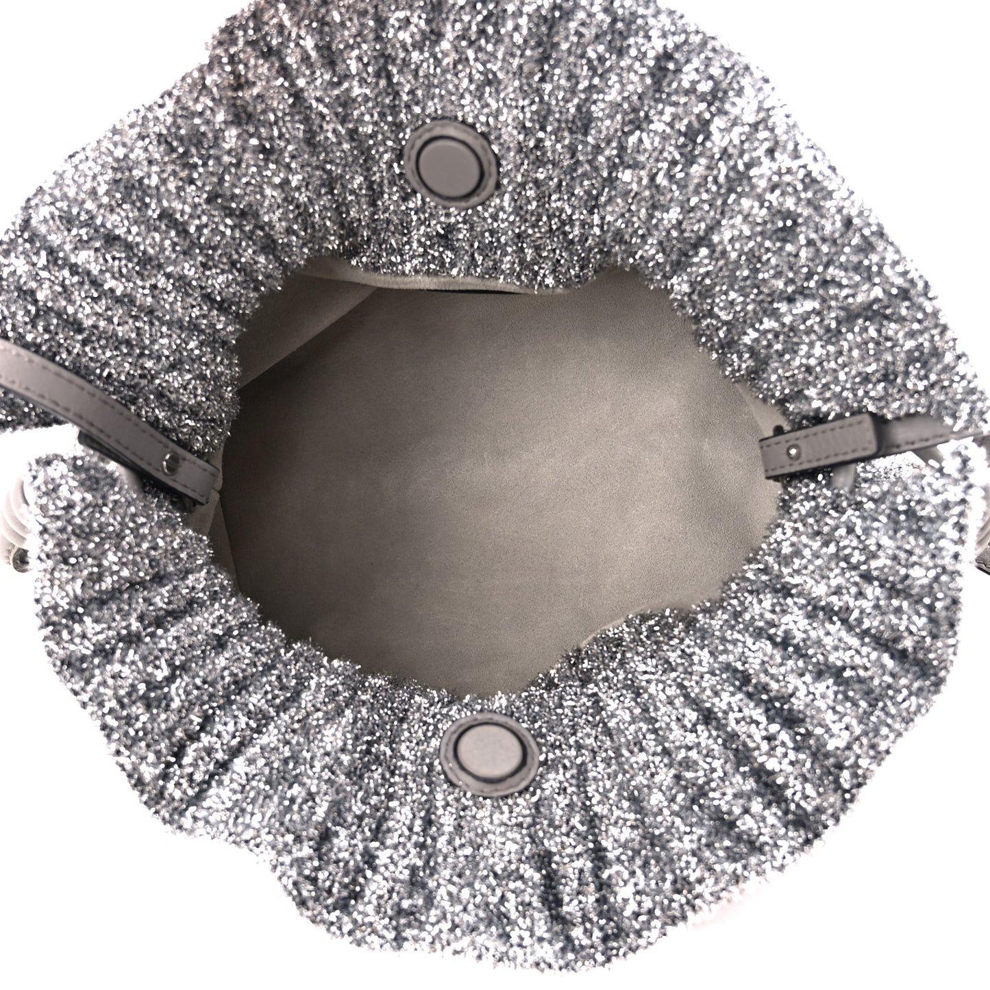 Lurex Mini Flamenco Knot Clutch Silver