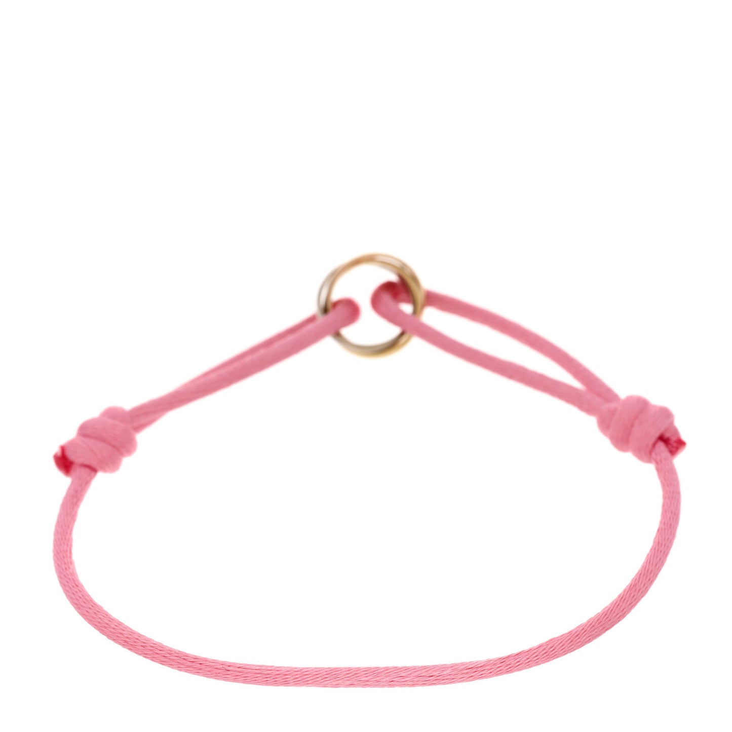 18k Pink Yellow White Gold Trinity Adjustable Cord Bracelet Pink