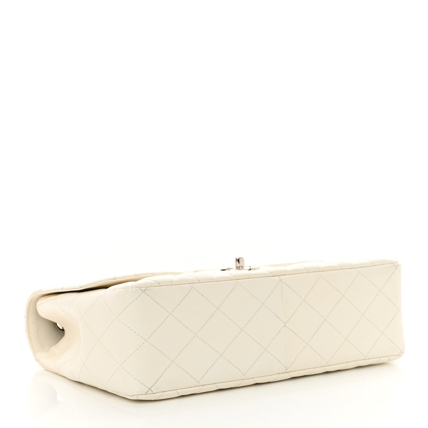 Caviar Quilted Jumbo Single Flap White